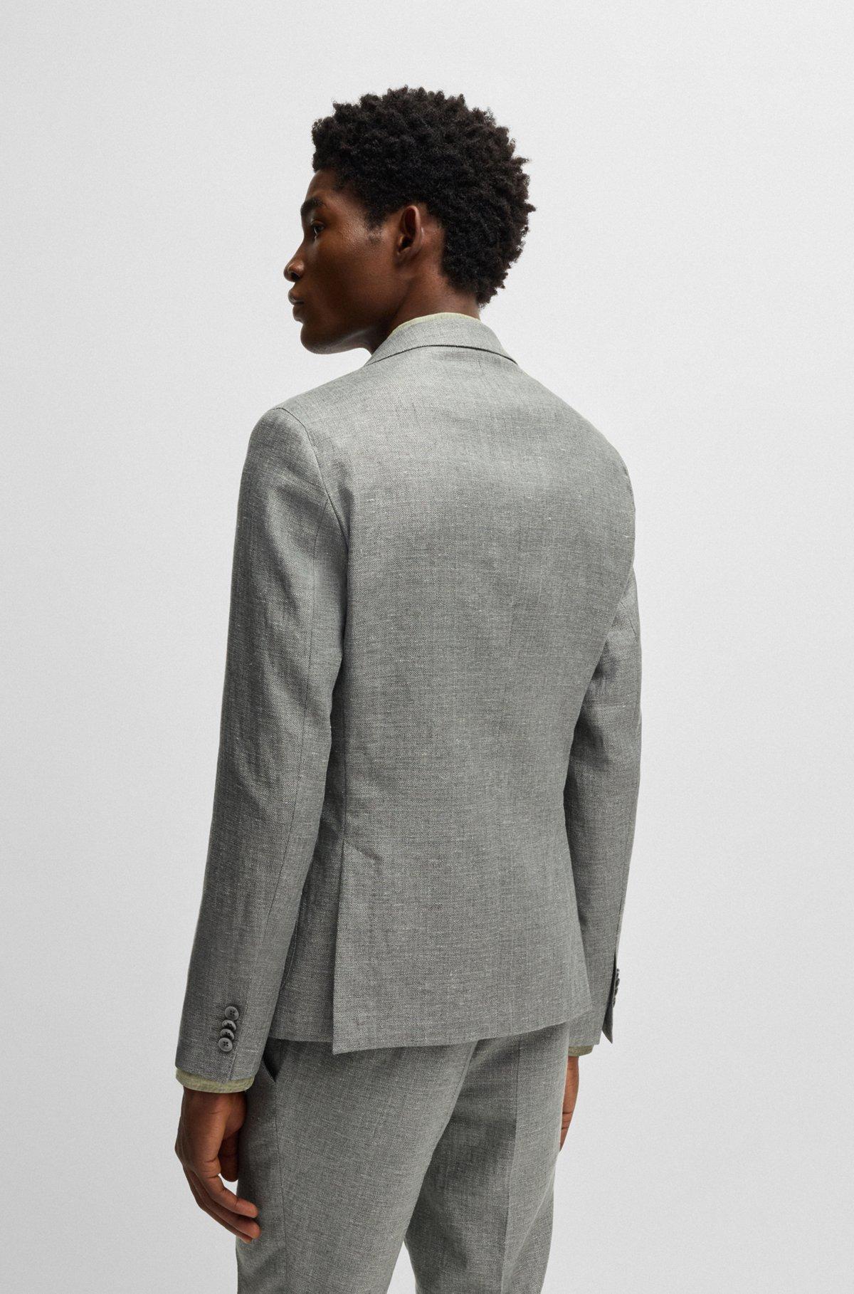 Slim-fit blazer in micro-patterned fabric Product Image