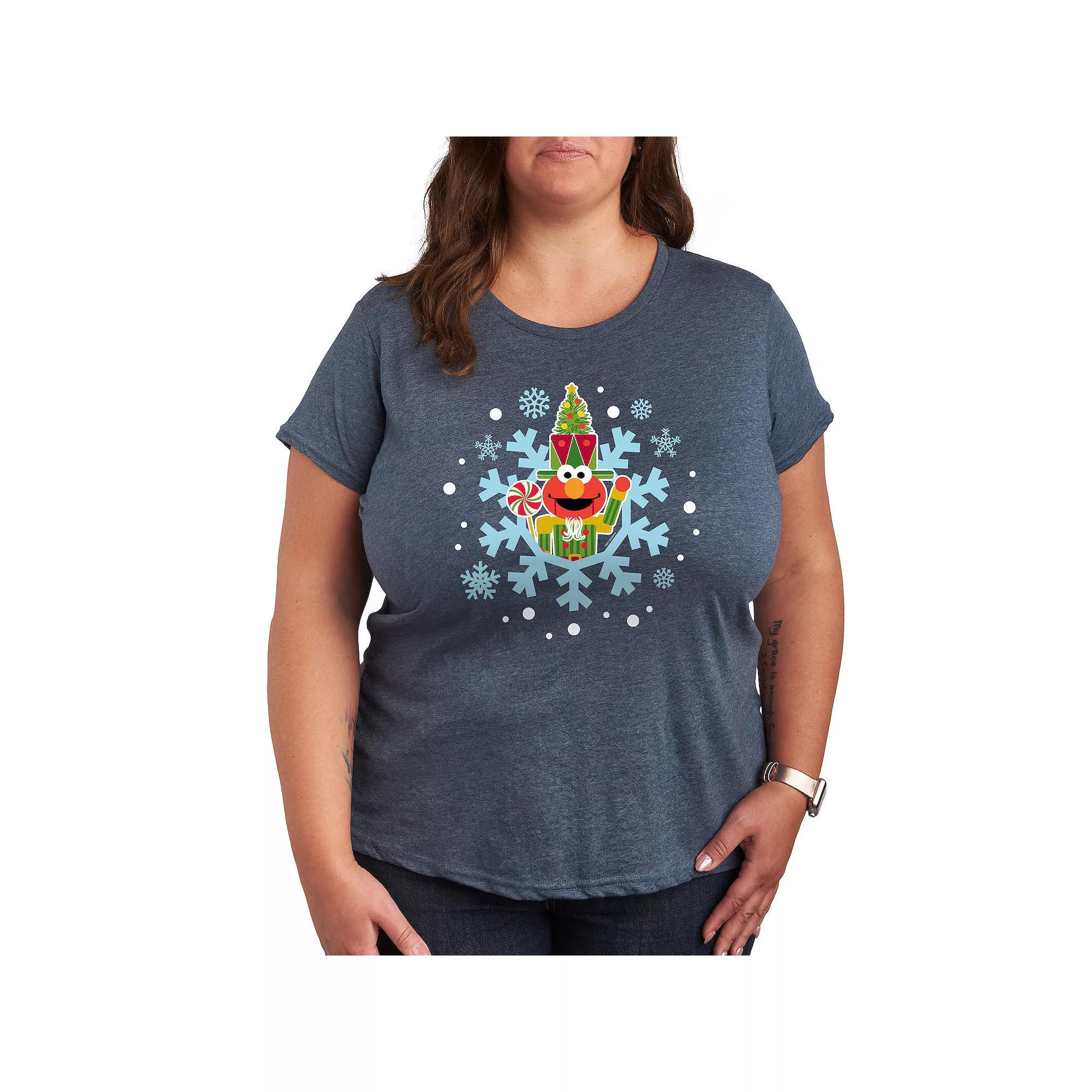 Plus Sleep All Day Nurse All Night Graphic Tee, Womens Grey Blue Product Image