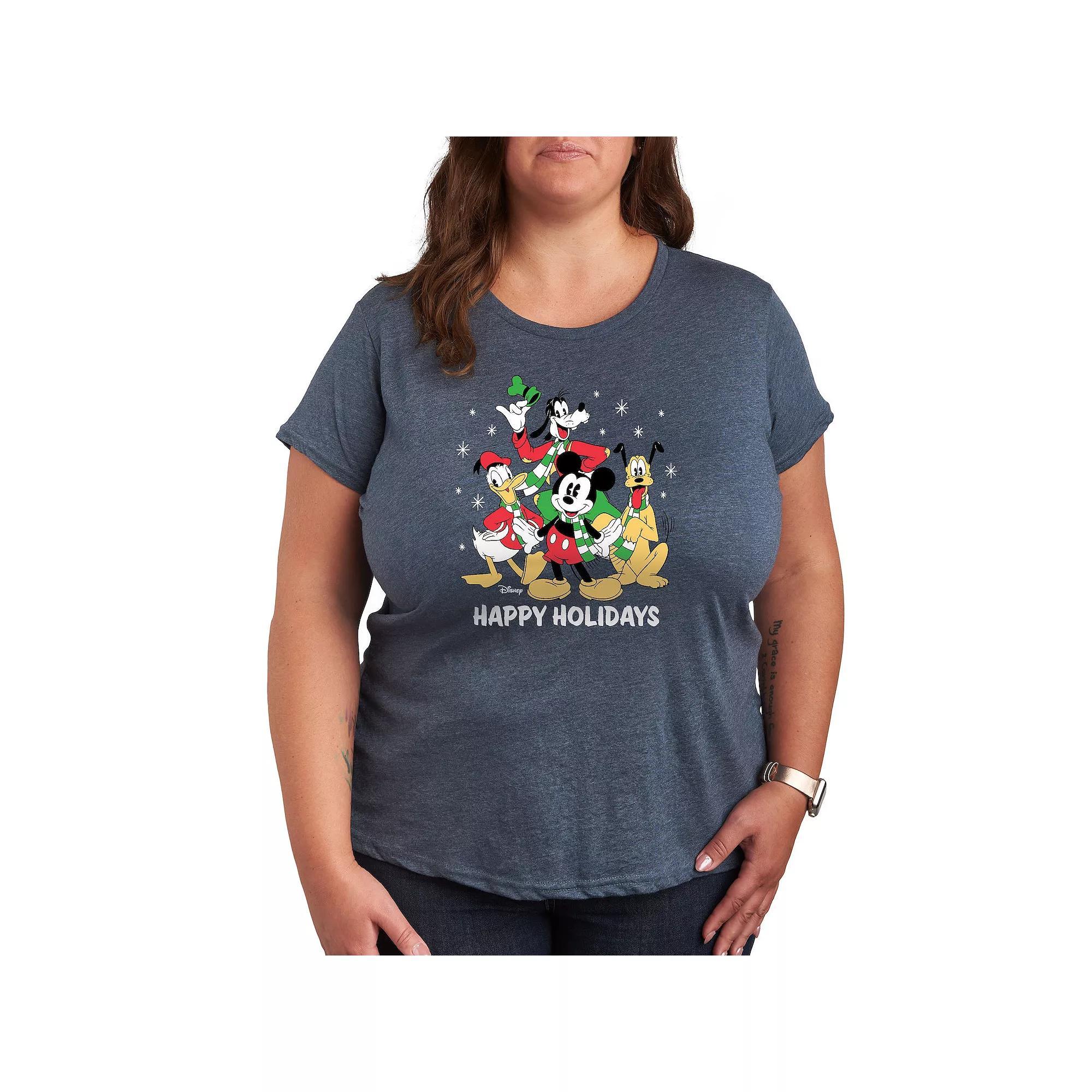 Disneys Peter Pan Plus Pixie Dust Graphic Tee, Womens Grey Blue Product Image