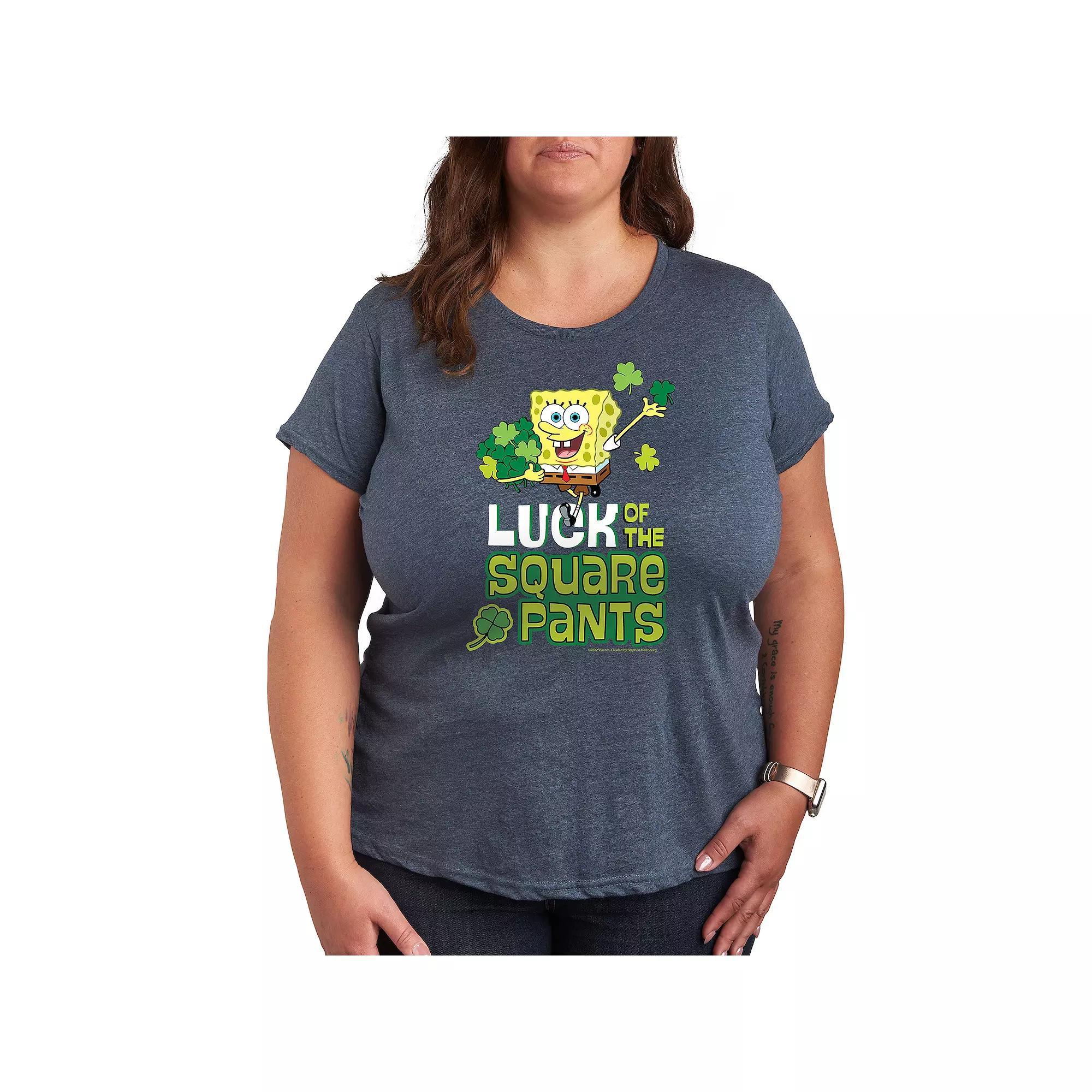Plus Celestial Mushrooms Graphic Tee, Womens Grey Blue Product Image