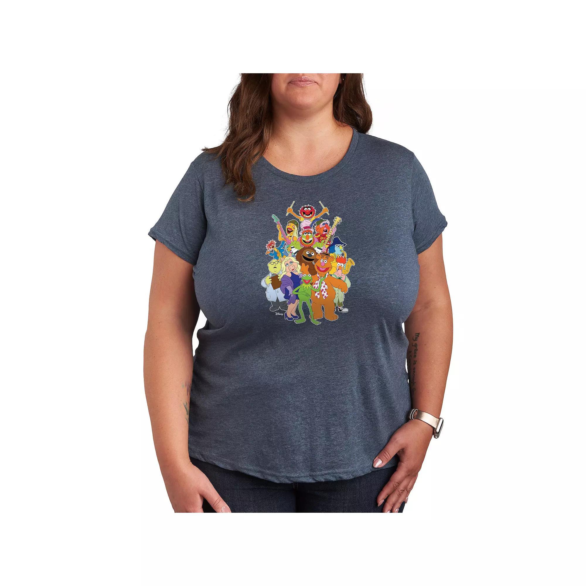 Plus Music is the Answer Graphic Tee, Womens Grey Blue Product Image