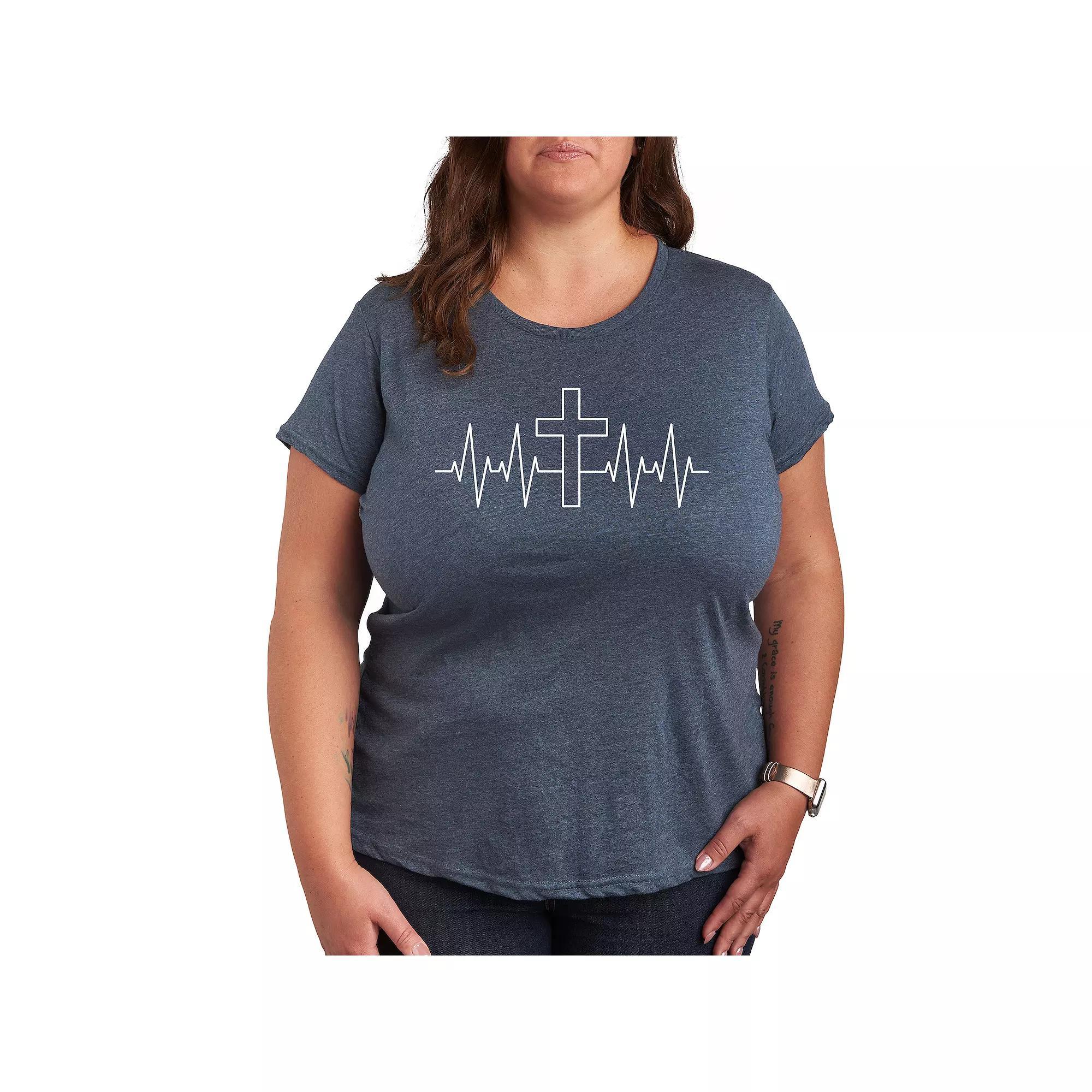 Plus Be Kind Graphic Tee, Womens Grey Blue Product Image