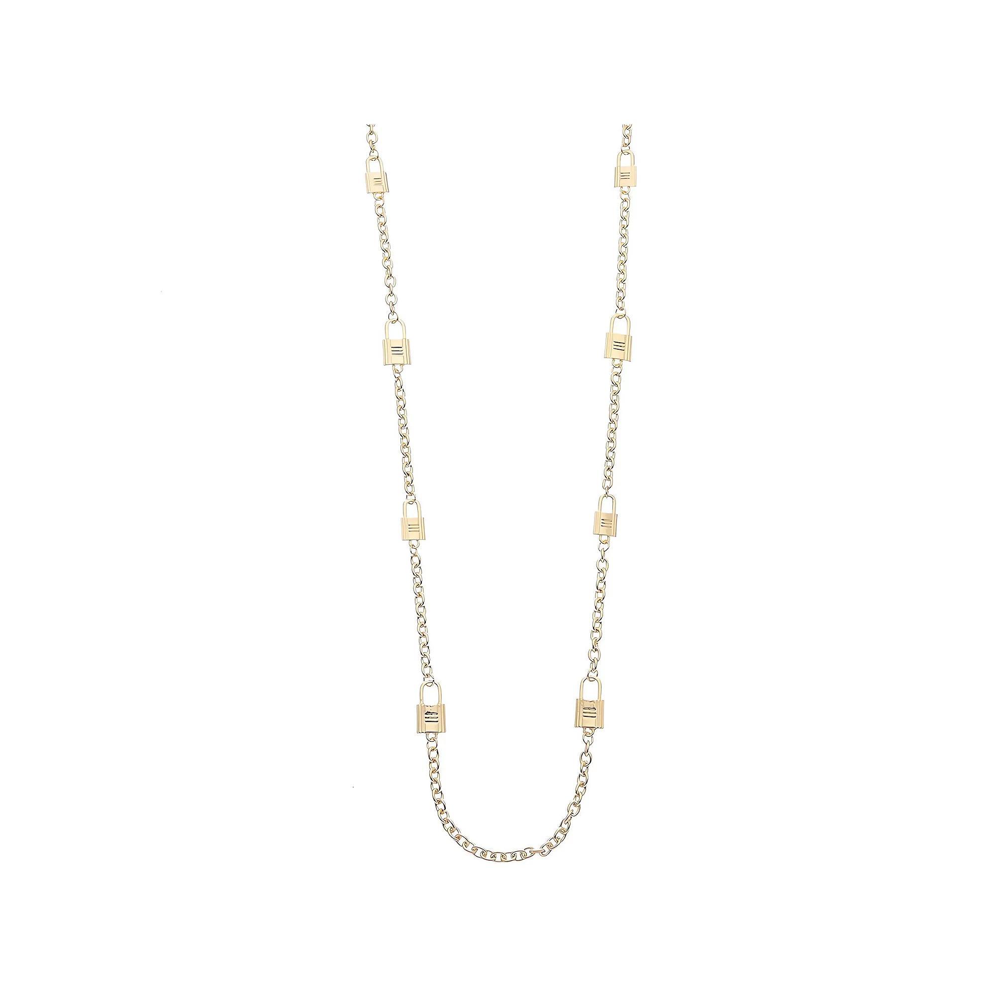 Juvell 18k Gold Plated Padlock Station Necklace, Women's, Size: 40", Gold Tone Product Image