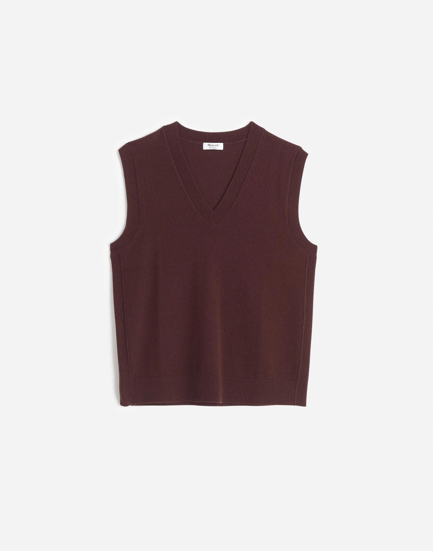Cashmere V-Neck Sweater Vest Product Image