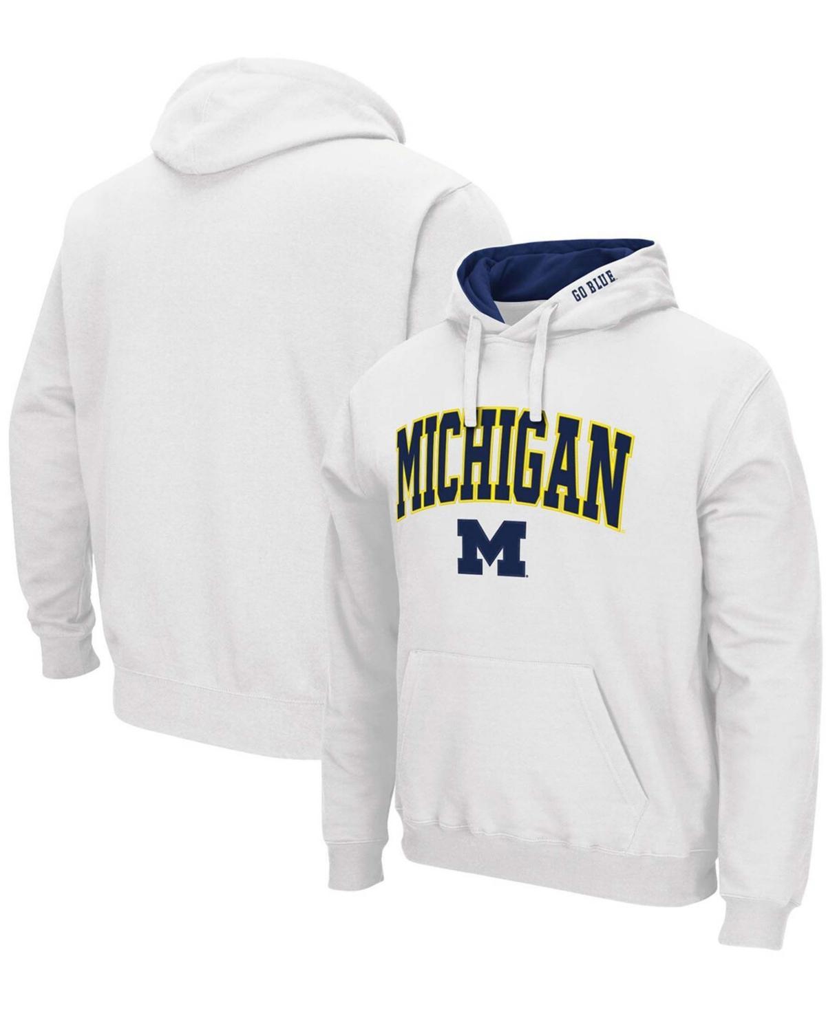 Men's Colosseum White Michigan State Spartans Arch & Logo 3.0 Pullover Hoodie, Size: 2XL Product Image