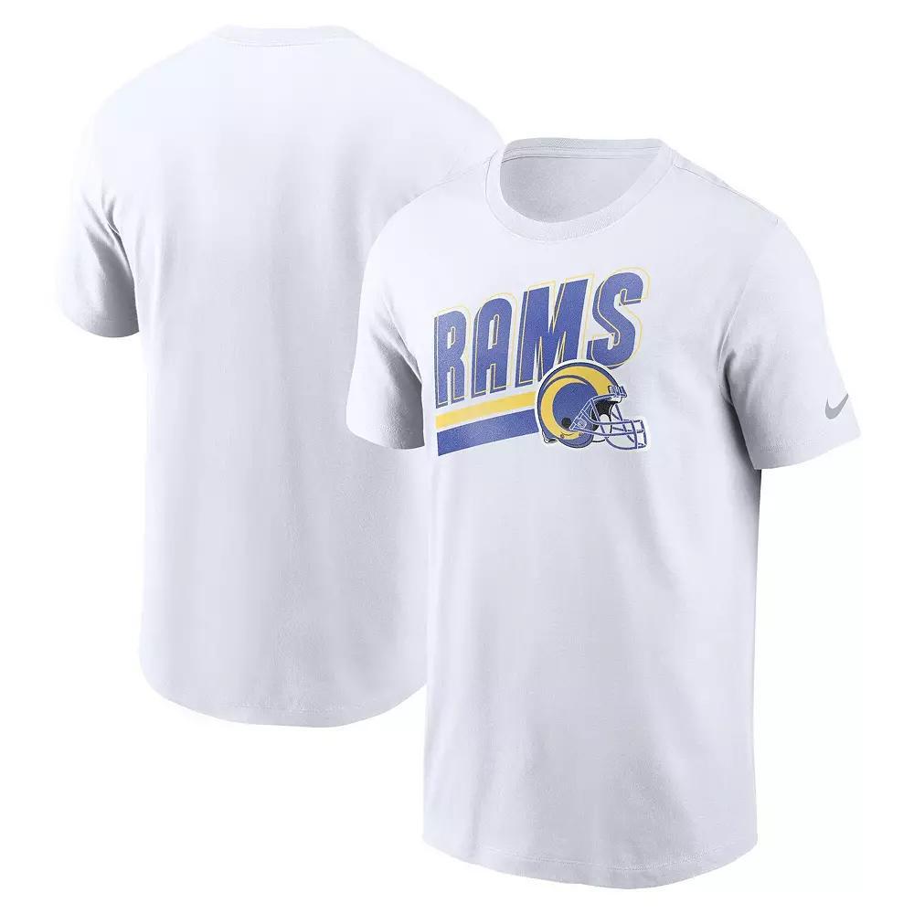 Men's Nike White Los Angeles Rams Essential Blitz Lockup T-Shirt, Size: Large Product Image