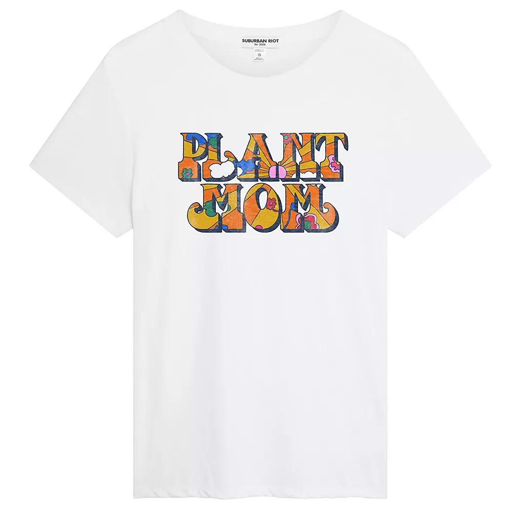 Women's Suburban Riot Plant Mom Loose Graphic Tee, Girl's, Size: Small, White Product Image