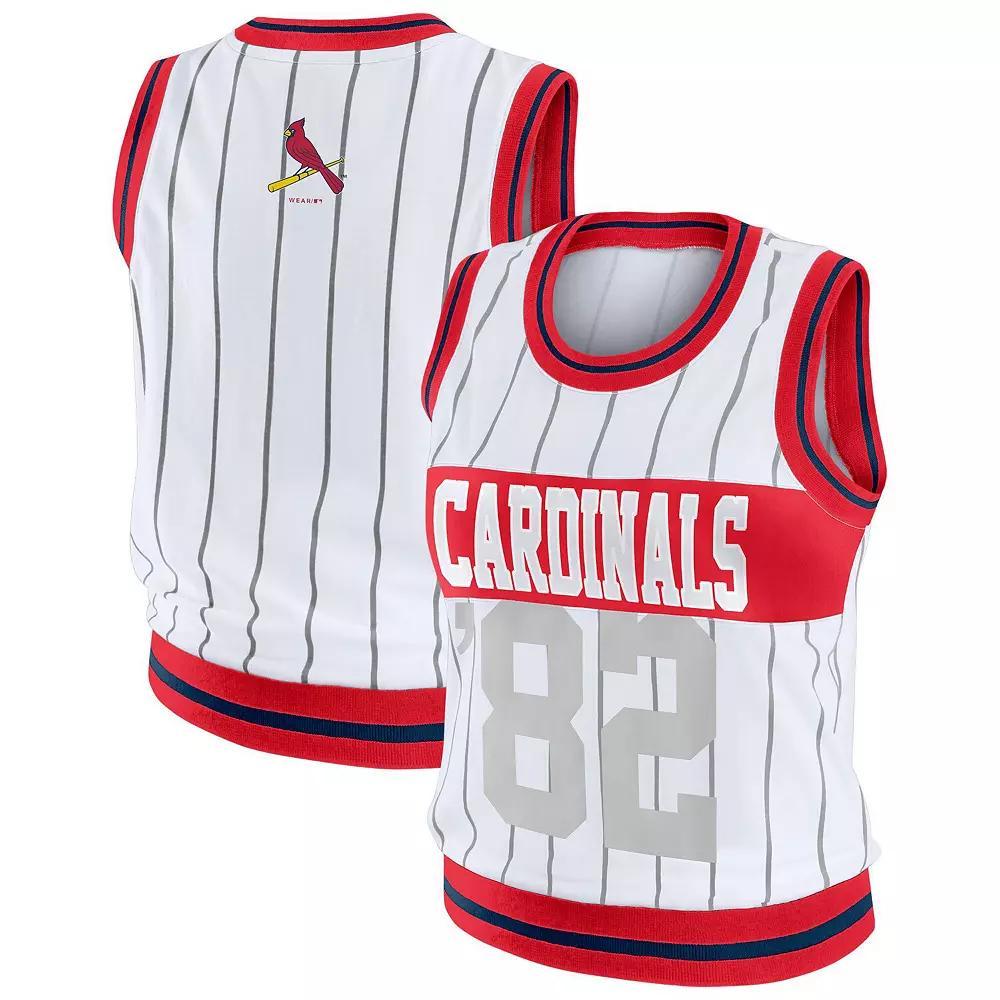 Women's WEAR by Erin Andrews  White St. Louis Cardinals Sporty Tank Top, Size: XL Product Image