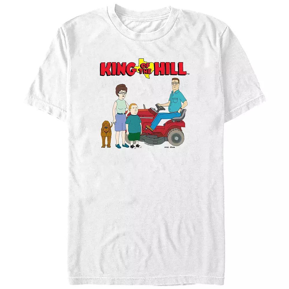 Men's King Of The Hill Lawn Mower Portrait Graphic Tee, Size: Large, White Product Image