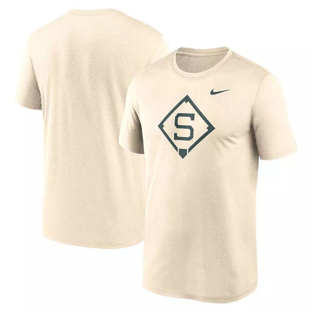 Men's Nike Cream Michigan State Spartans Legend Baseball Icon Performance T-Shirt, Size: Medium, Beige Product Image