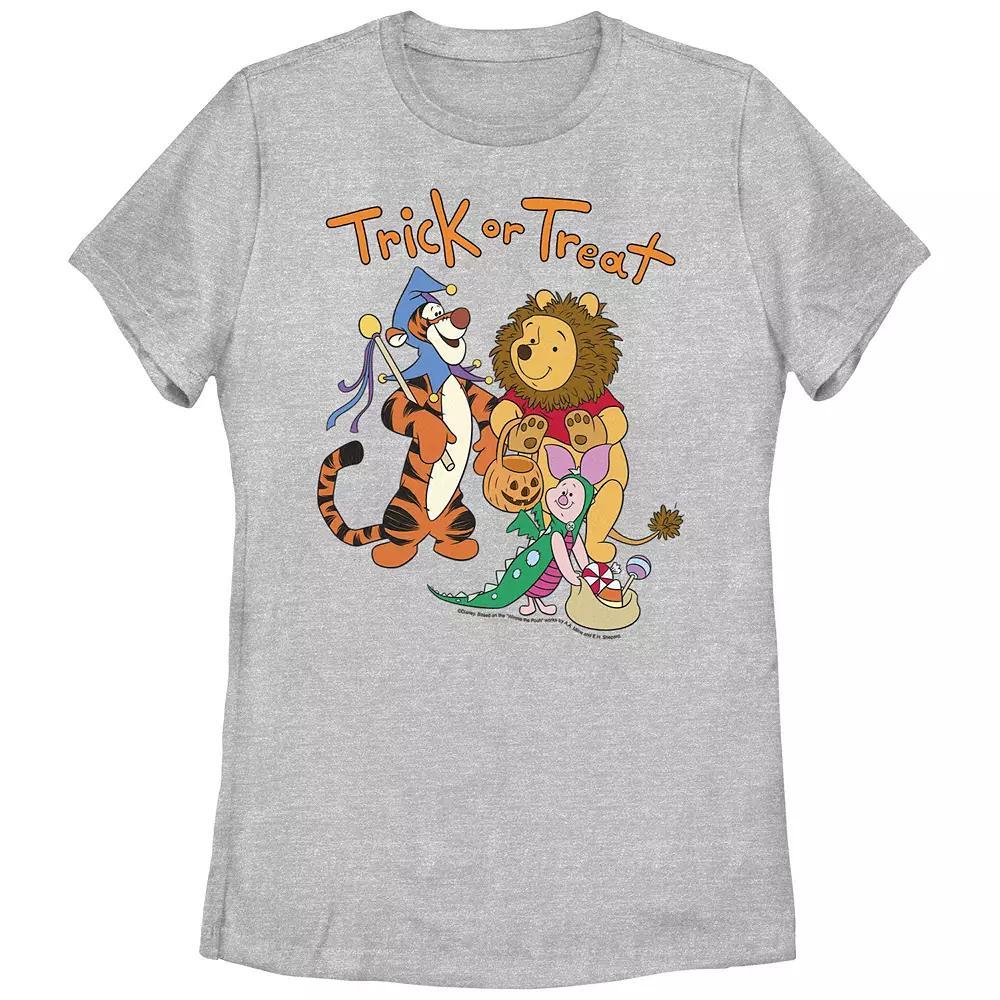 Disney's Winnie The Pooh And Friends Trick Or Treating Juniors' Graphic Tee, Girl's, Size: Small, Athletic Grey Product Image