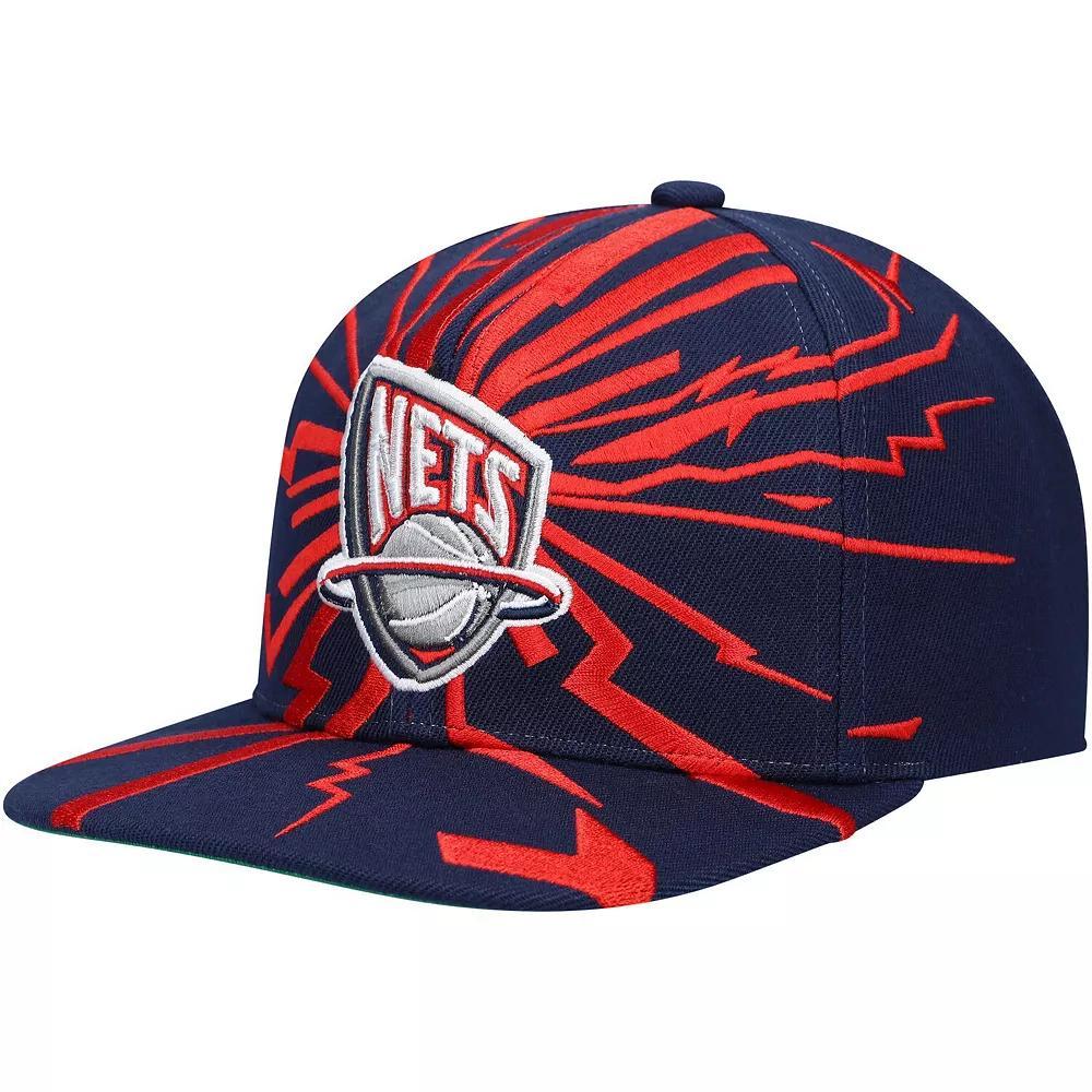 Men's Mitchell & Ness Navy New Jersey Nets Hardwood Classics Earthquake Snapback Hat, Nba Blue Product Image