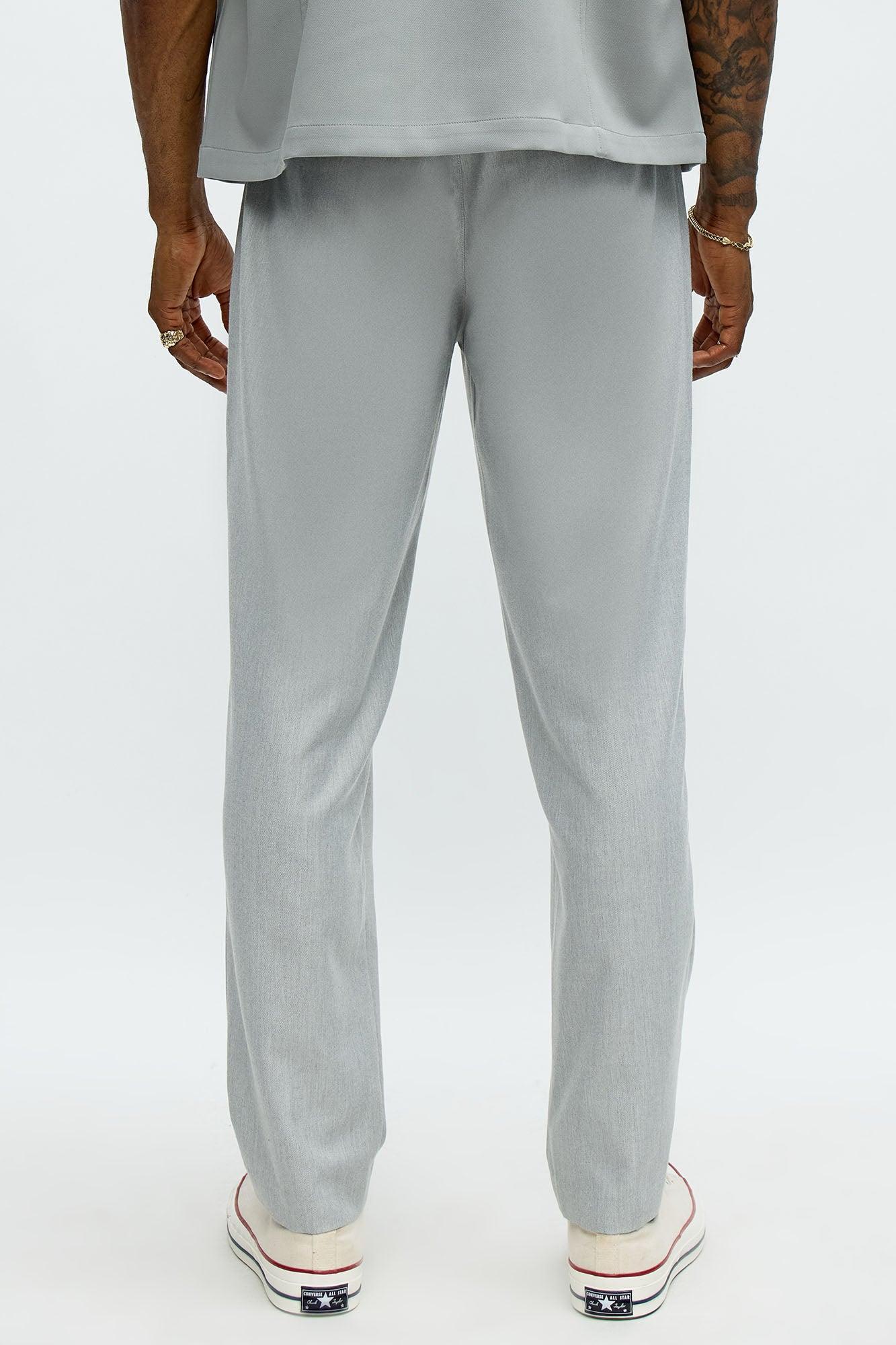 Slim Modern Stretch-Waist Everyday Trouser - Light Grey Product Image