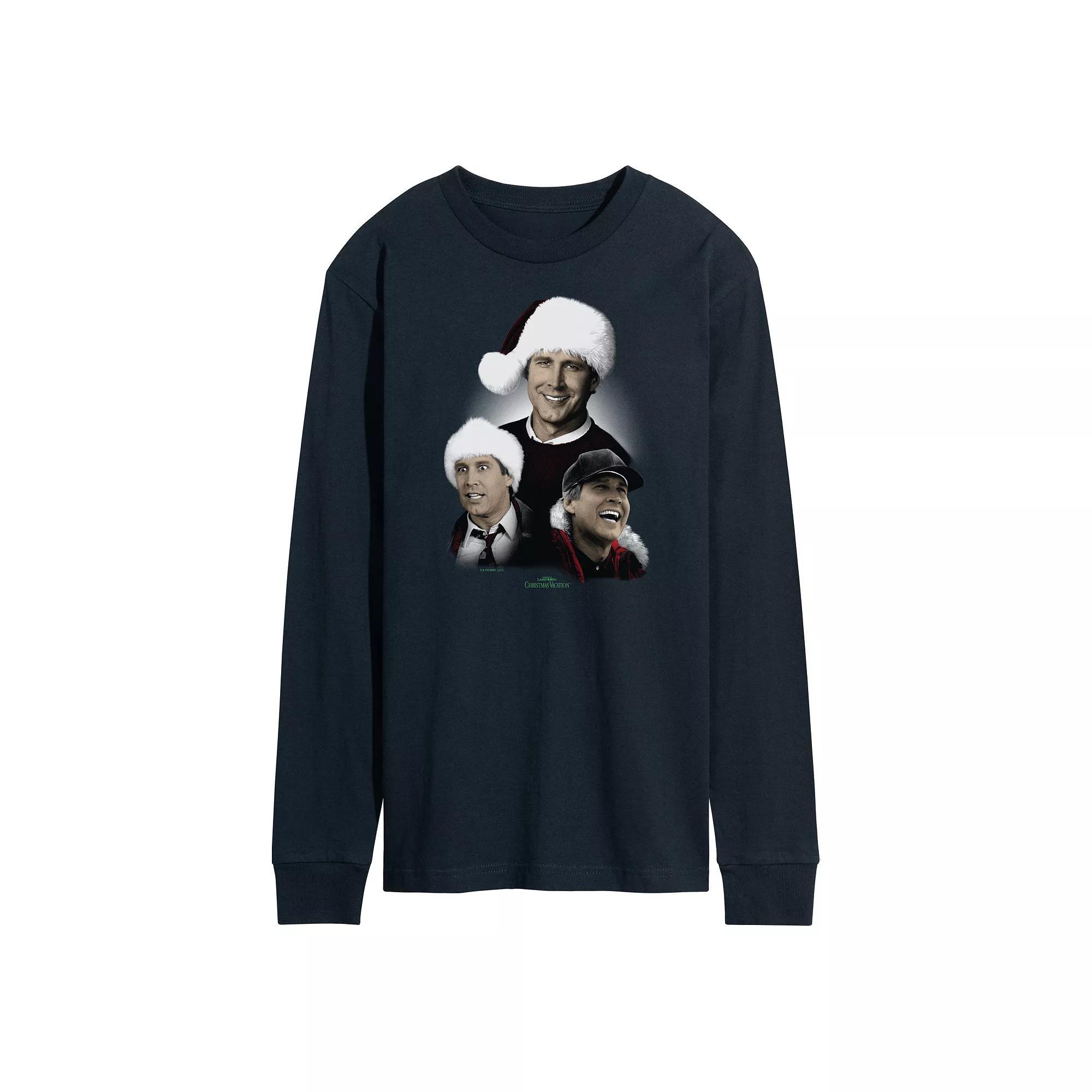 Mens National Lampoons Christmas Vacation Holiday Card Long Sleeve Graphic Tee Product Image