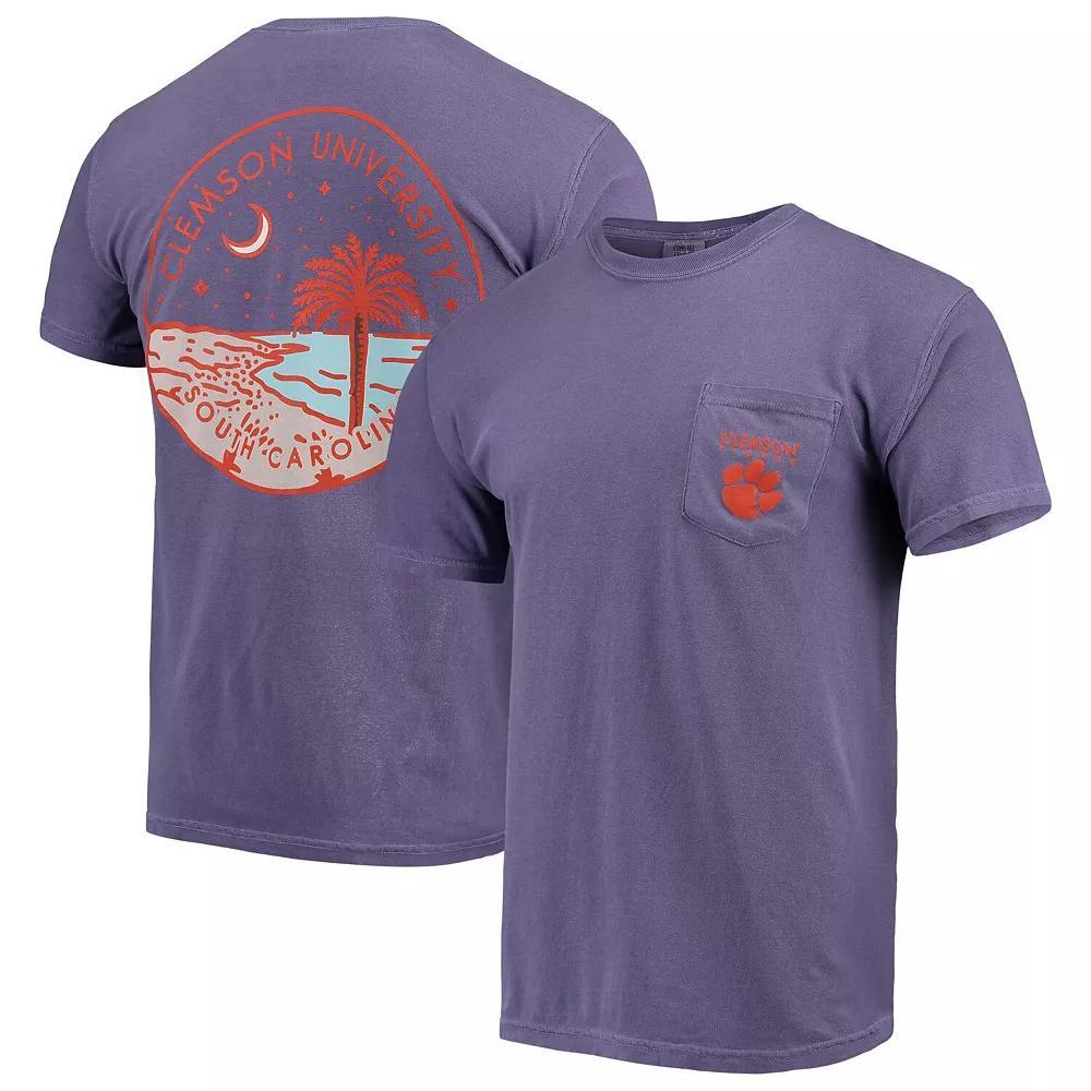 Men's Purple Clemson Tigers Circle Scene Comfort Colors Pocket T-Shirt, Size: Large Product Image