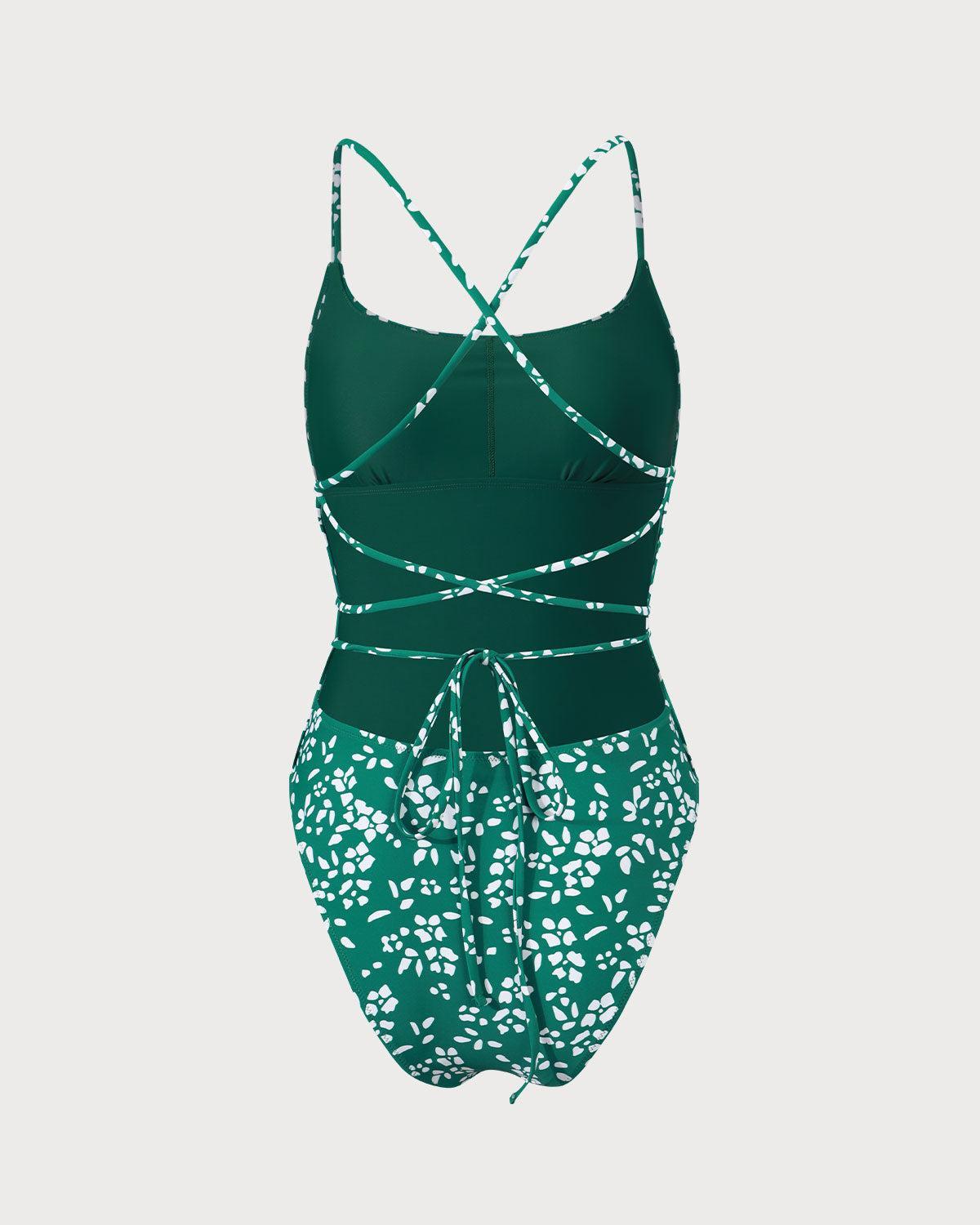 Women's Knitted Floral One-Piece Swimsuit Female Product Image