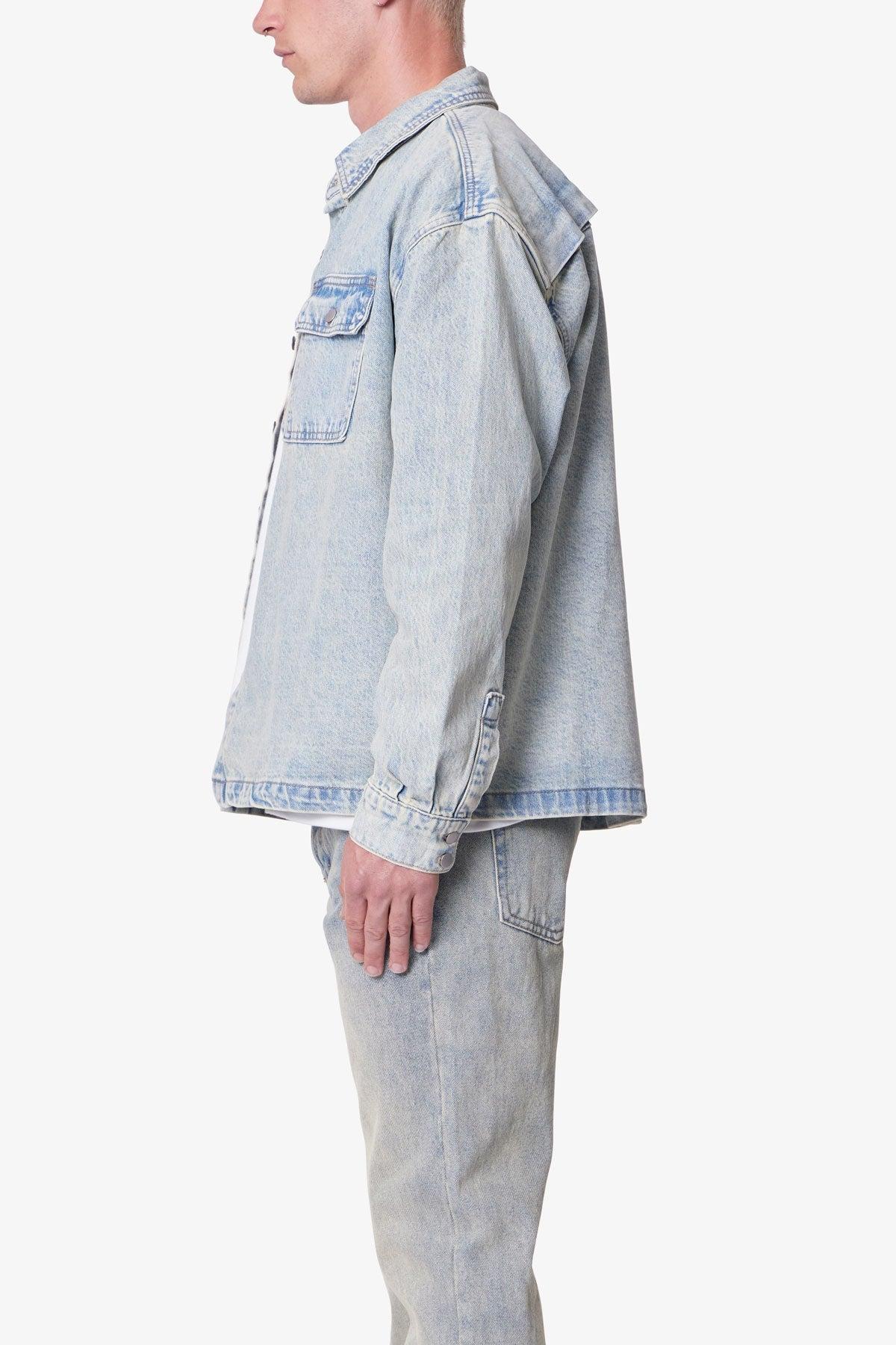 Denim Shirt Jacket - Light Blue Product Image
