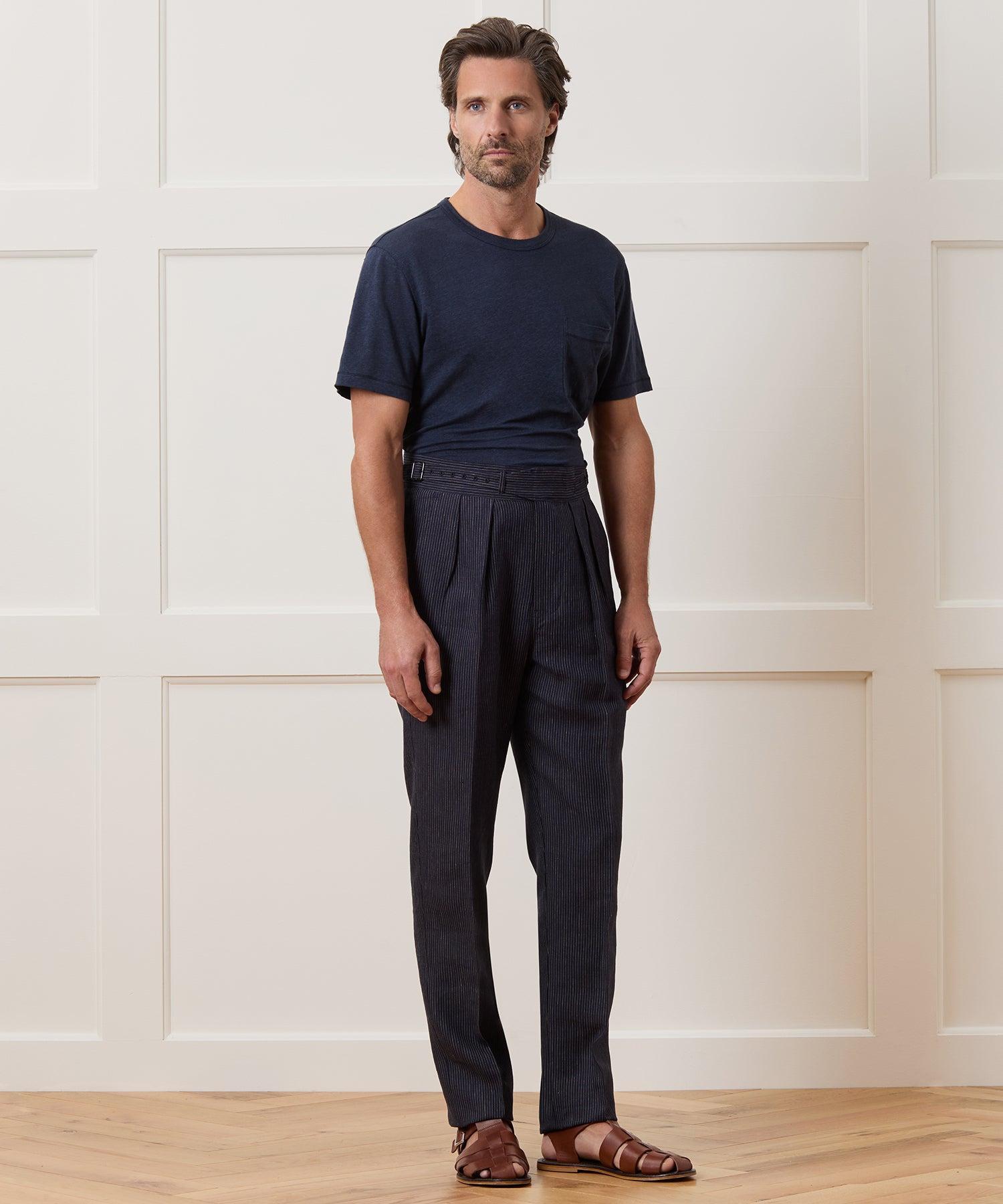Irish Linen Striped Gurkha Trouser Product Image