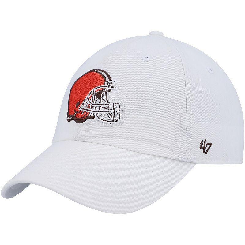 Women's '47 White Cleveland Browns Clean Up Adjustable Hat Product Image