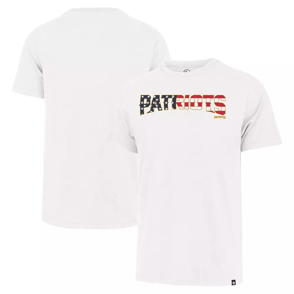 Men's '47 White New England Patriots Flag Script Franklin T-Shirt, Size: 2XL Product Image