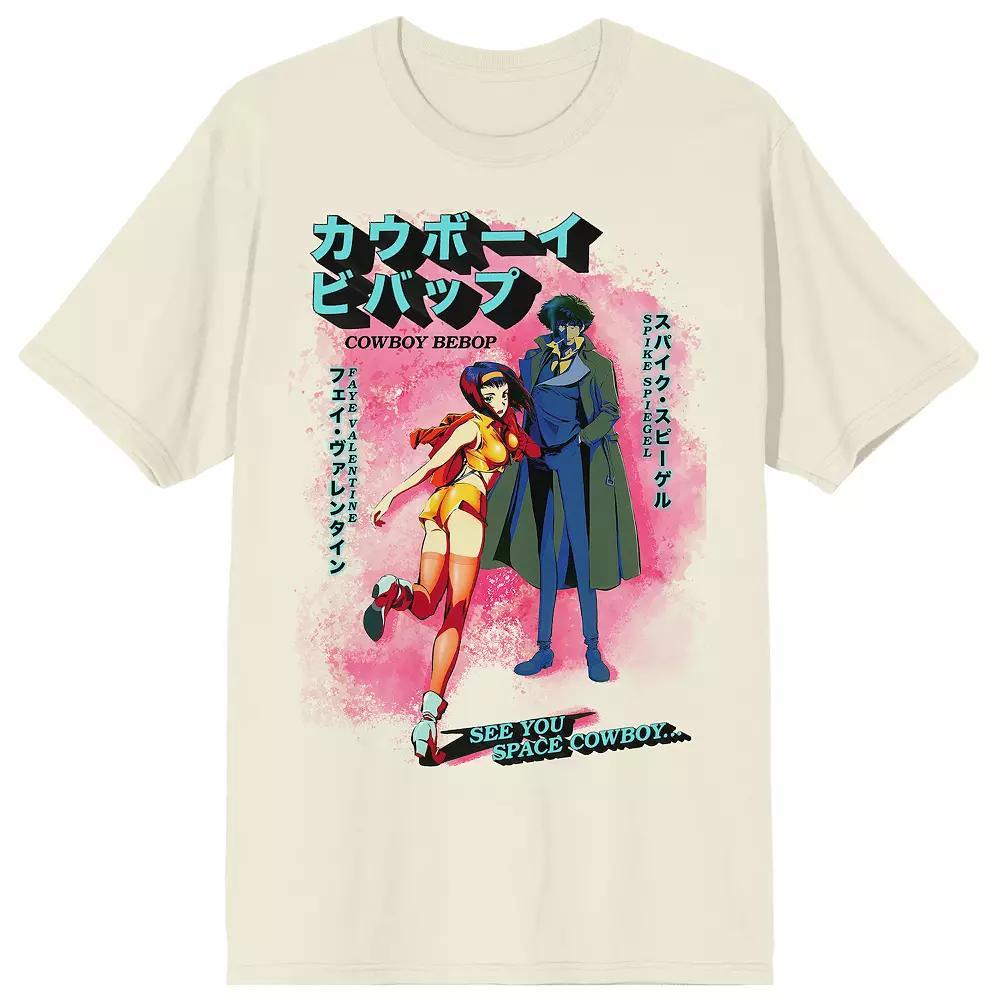 Mens Cowboy Bebop Faye and Spike Graphic Tee Beige Product Image