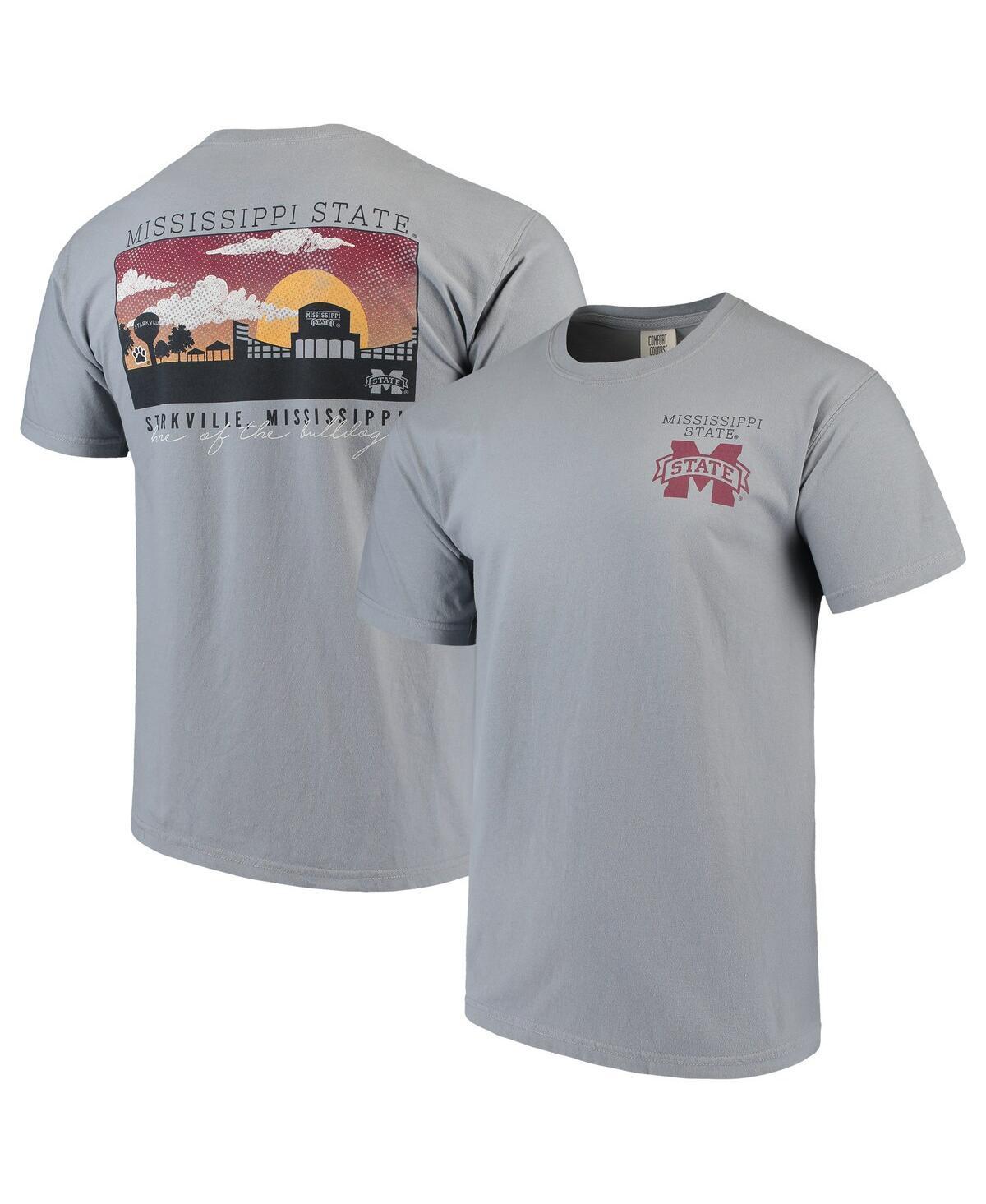 Mens Gray Mississippi State Bulldogs Comfort Colors Campus Scenery T-Shirt Product Image