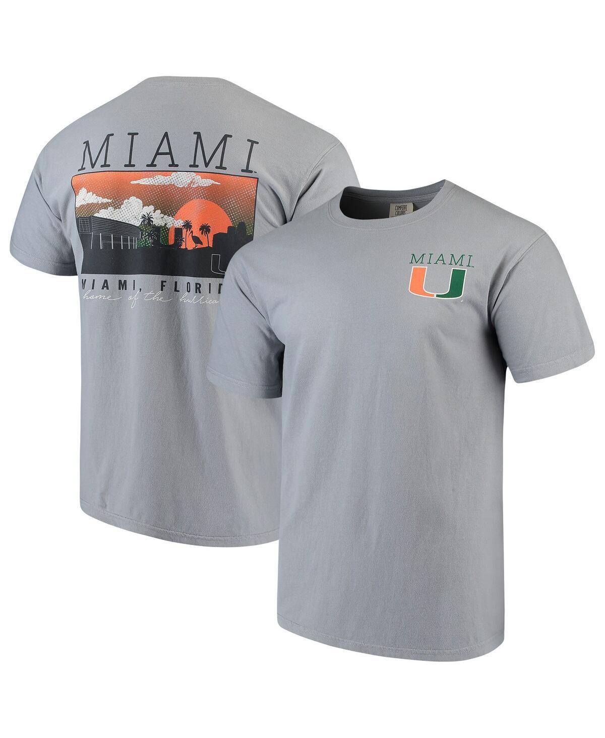 Men's Gray Miami Hurricanes Comfort Colors Campus Scenery T-Shirt, Size: Small, Grey Product Image