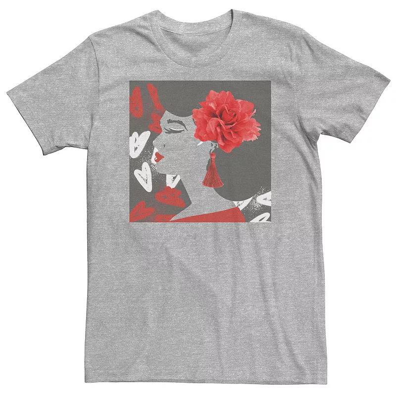 Big & Tall Graffiti Floral Girl Tee, Men's, Size: 3XL Tall, Athletic Grey Product Image
