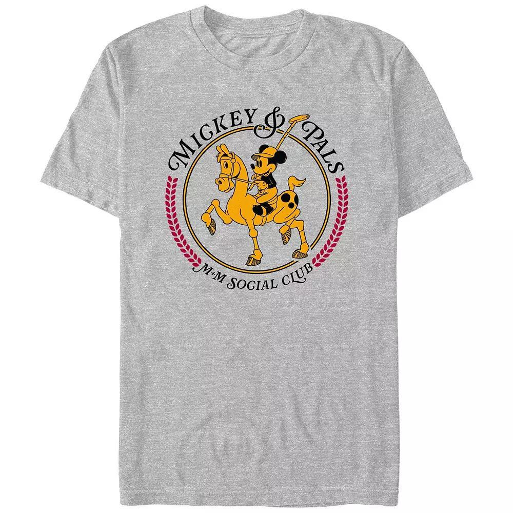 Disney's Mickey Mouse And Pals Social Club Men's Graphic Tee, Size: Small, Athletic Grey Product Image