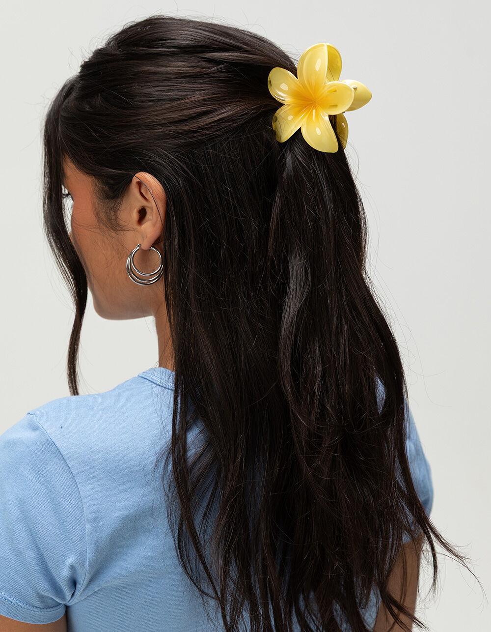 FULL TILT Hawaiian Floral Claw Clip - YELLOW Product Image
