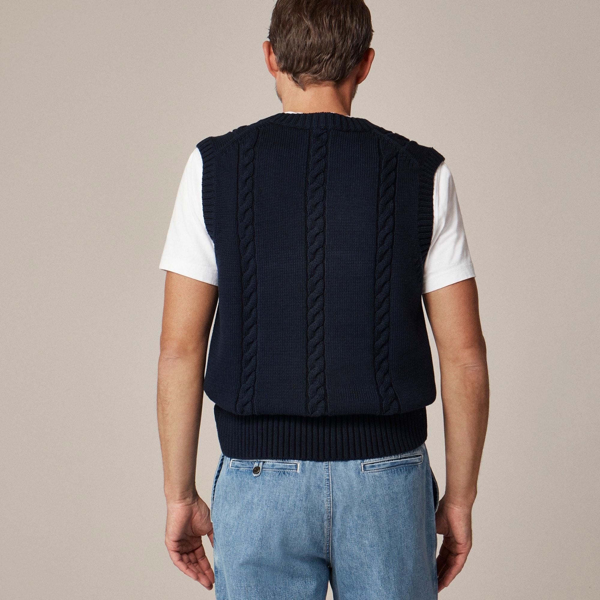 Cotton cable-knit sweater-vest Product Image