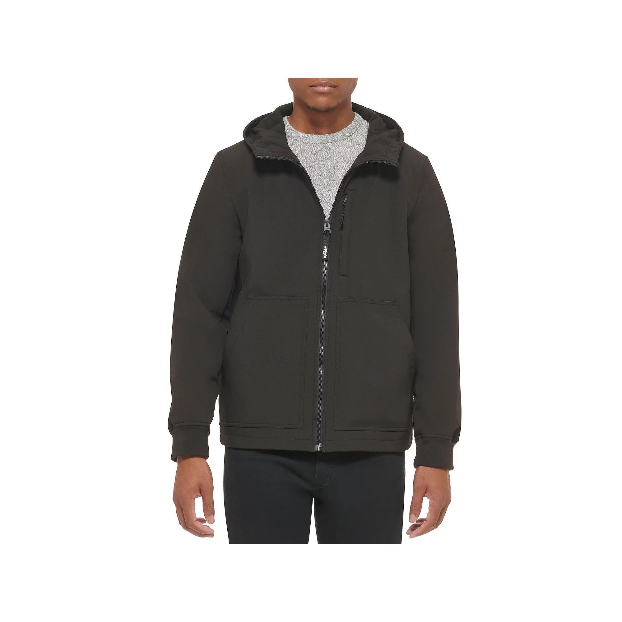 Men's Levi's® Softshell Utility Hooded Jacket, Size: Medium, Black Product Image