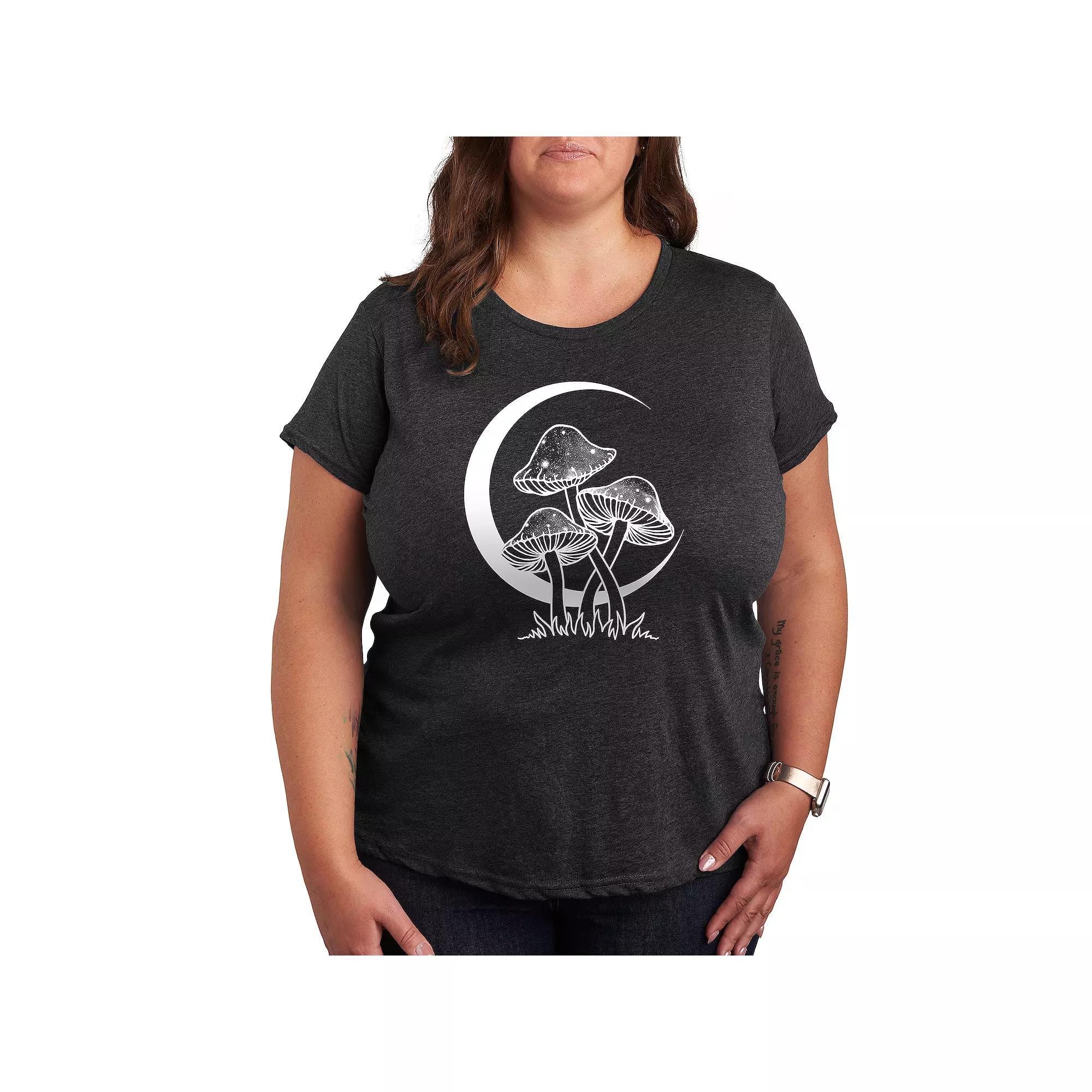 Disneys Minnie Mouse Plus Collage Graphic Tee, Womens Grey Royal Blue Product Image