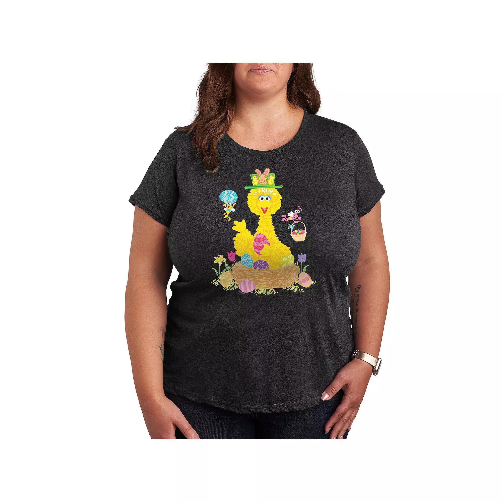 Disneys Minnie Mouse Plus Collage Graphic Tee, Womens Grey Royal Blue Product Image