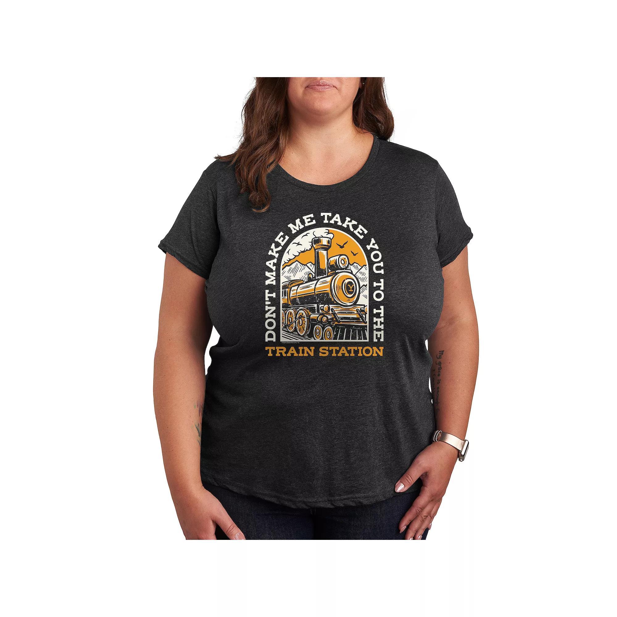 Plus Scandinavian Bee Circular Design Graphic Tee, Womens Product Image