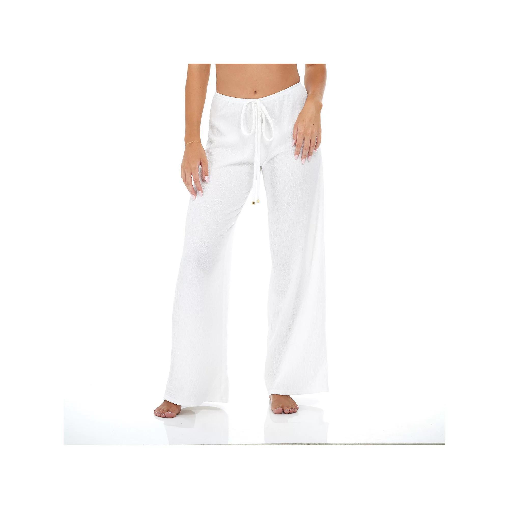 Women's Jordan Taylor Pull-On Swim Cover-Up Pants, Size: Large, White Product Image