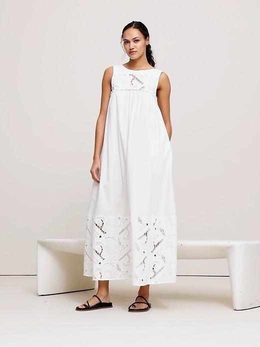 Embroidered Cotton Poplin Maxi Dress Product Image