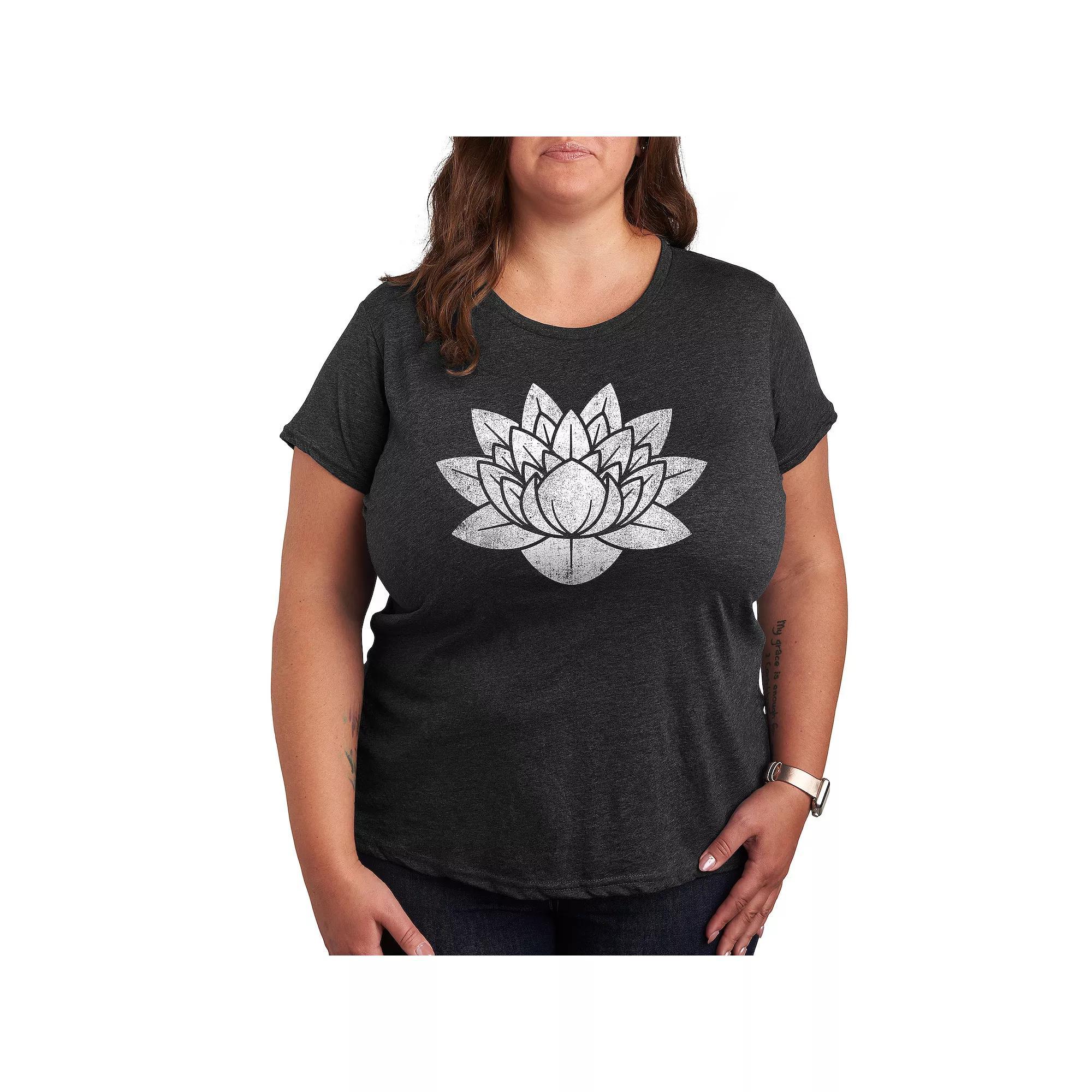 Disney Princess Belle Plus AM to PM Graphic Tee, Womens Grey Blue Product Image