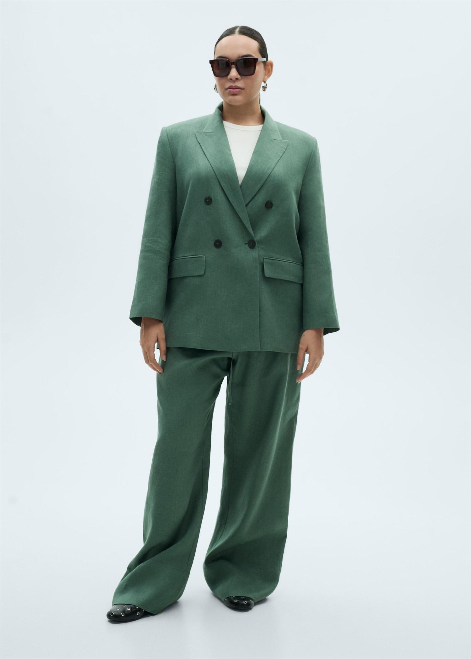 Linen suit blazer - Women | MANGO USA Product Image