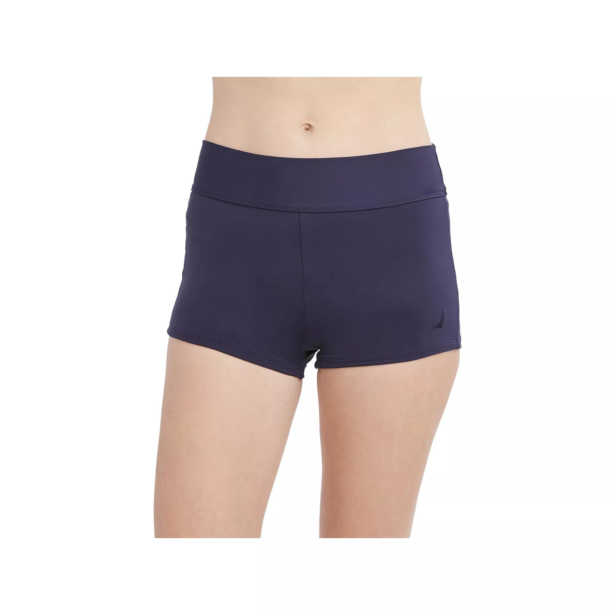 Women's Nautica Knit Boyshort Swim Bottoms, Size: Small, Deep Product Image