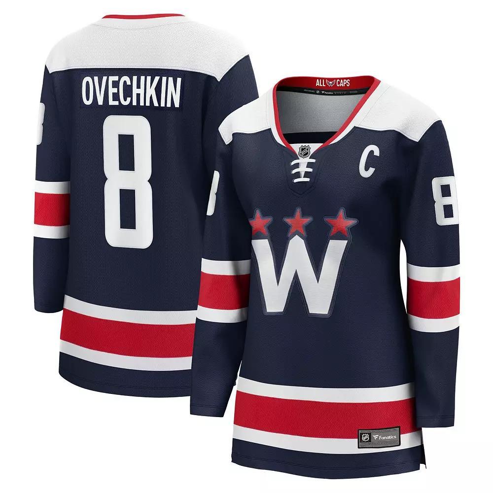 Women's Fanatics Branded Alexander Ovechkin Navy Washington Capitals 2020/21 Alternate Premier Breakaway Player Jersey, Size: Small, Blue Product Image