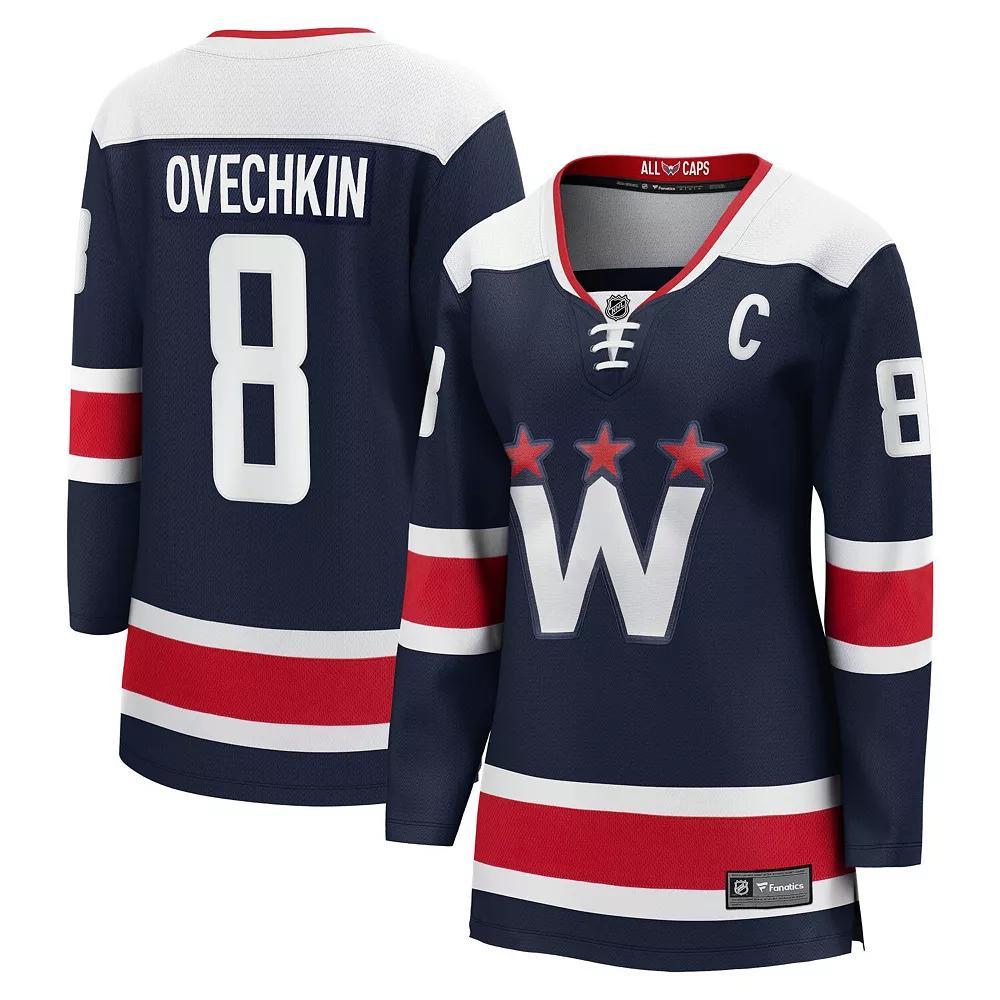 Women's Fanatics Branded Alexander Ovechkin Navy Washington Capitals 2020/21 Alternate Premier Breakaway Player Jersey, Size: Small, Blue Product Image