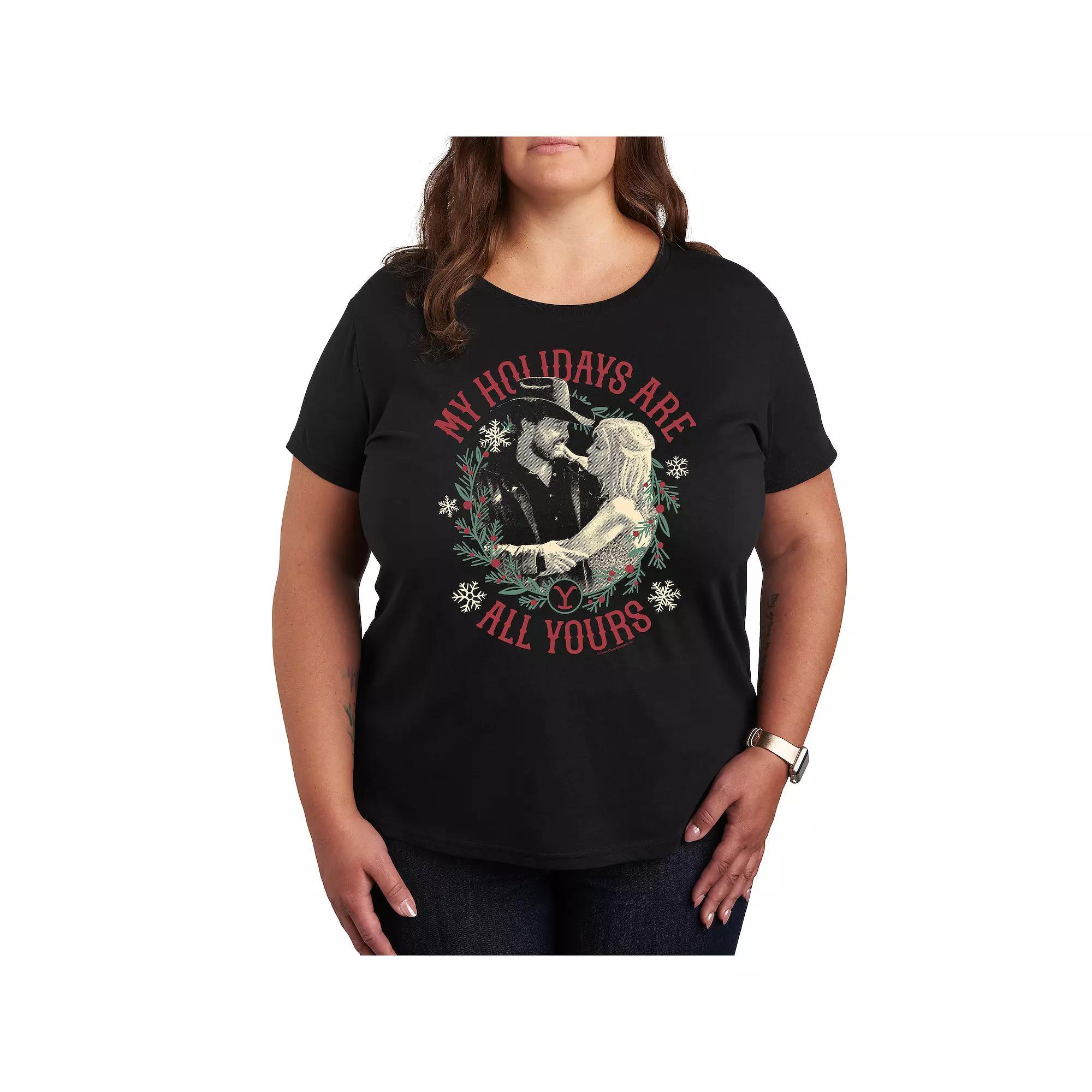 Plus Size Yellowstone Holidays Graphic Tee, Womens Product Image
