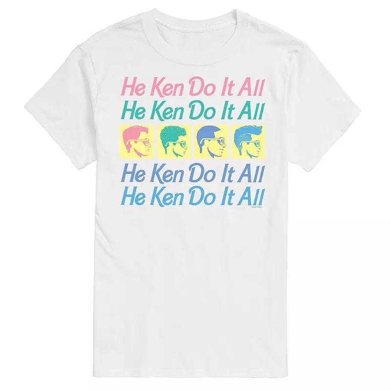 Big & Tall Barbie He Ken Do It All Stacked Graphic Tee, Mens Blue Product Image