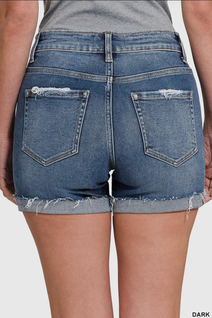 Distressed Denim Shorts Product Image