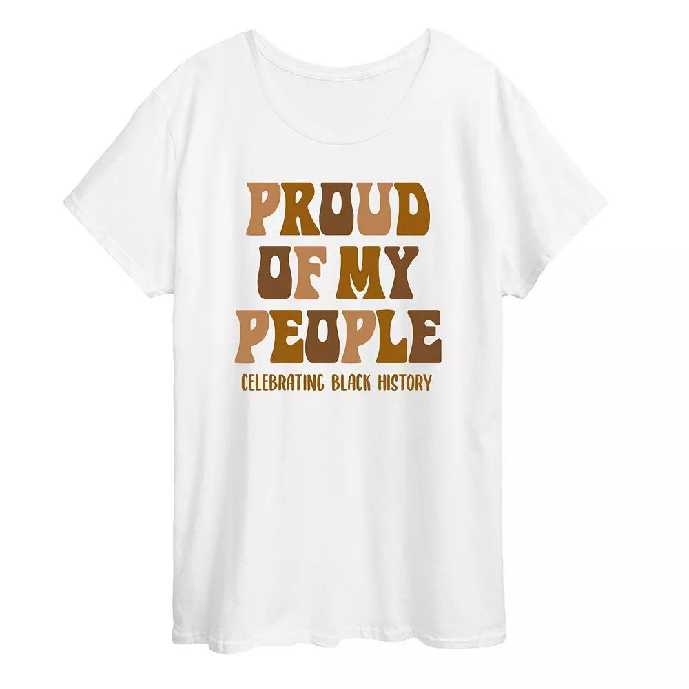 Plus Proud Of My People Graphic Tee, Women's, Size: 3XL, White Product Image