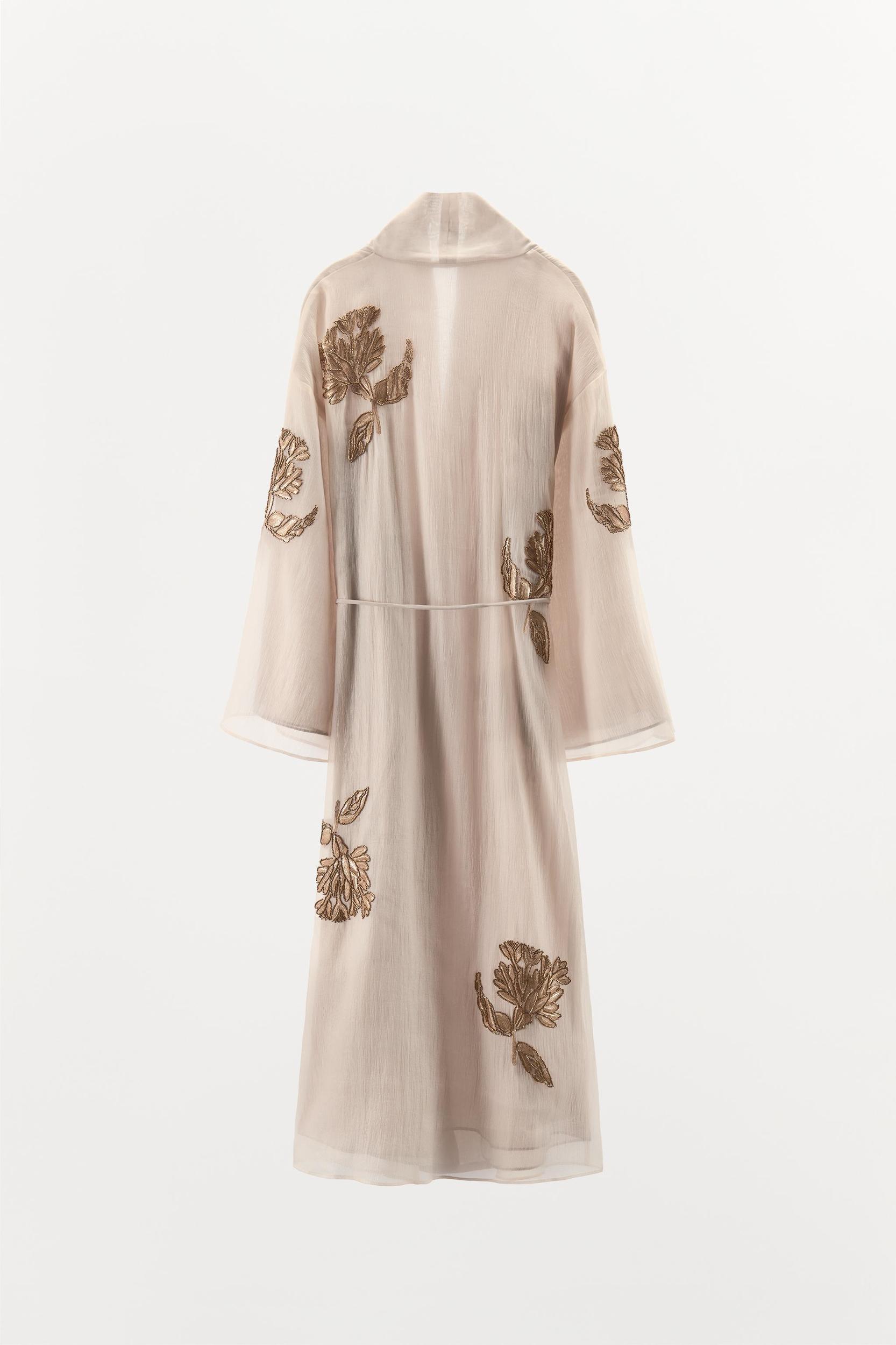 SILK KIMONO WITH EMBROIDERY AND BEADS Product Image