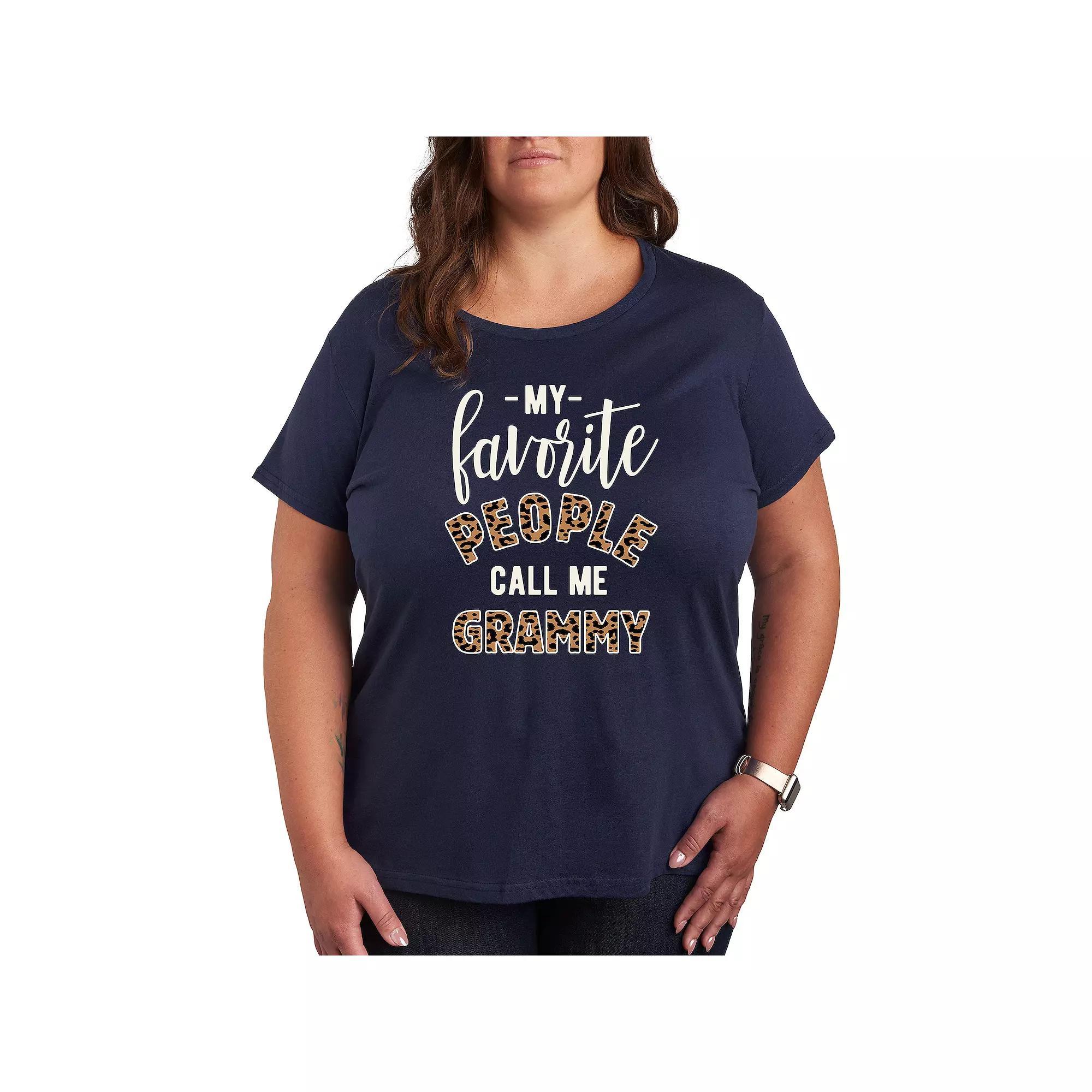 Plus Favorite People Grammy Graphic Tee, Womens Blue Product Image
