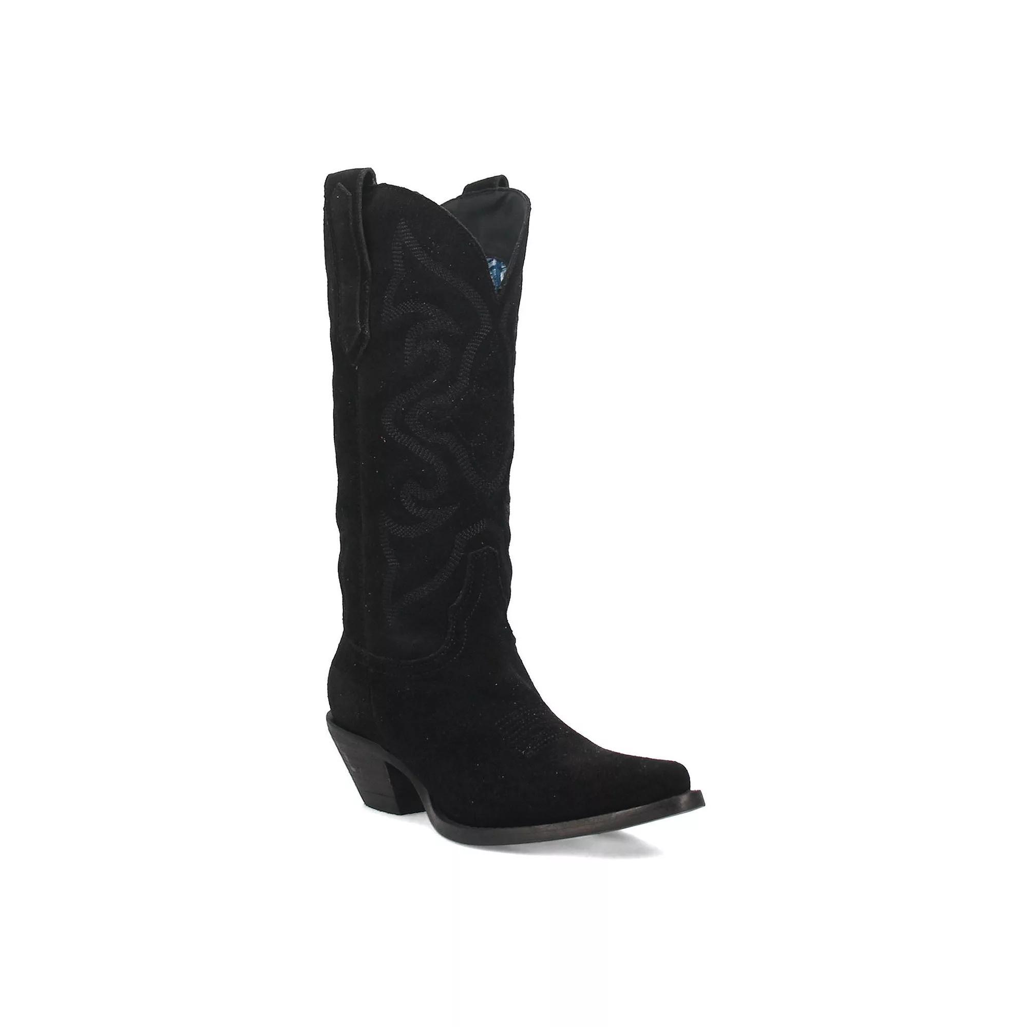 Dingo Out West Women's Suede Cowgirl Boots, Size: 9, Black Product Image