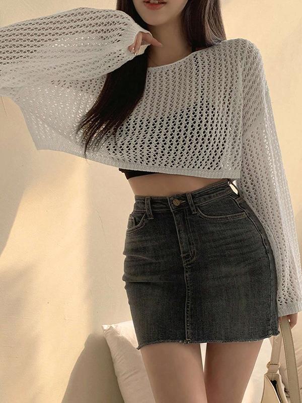 Fashionable Versatile Openwork Long Sleeve Product Image